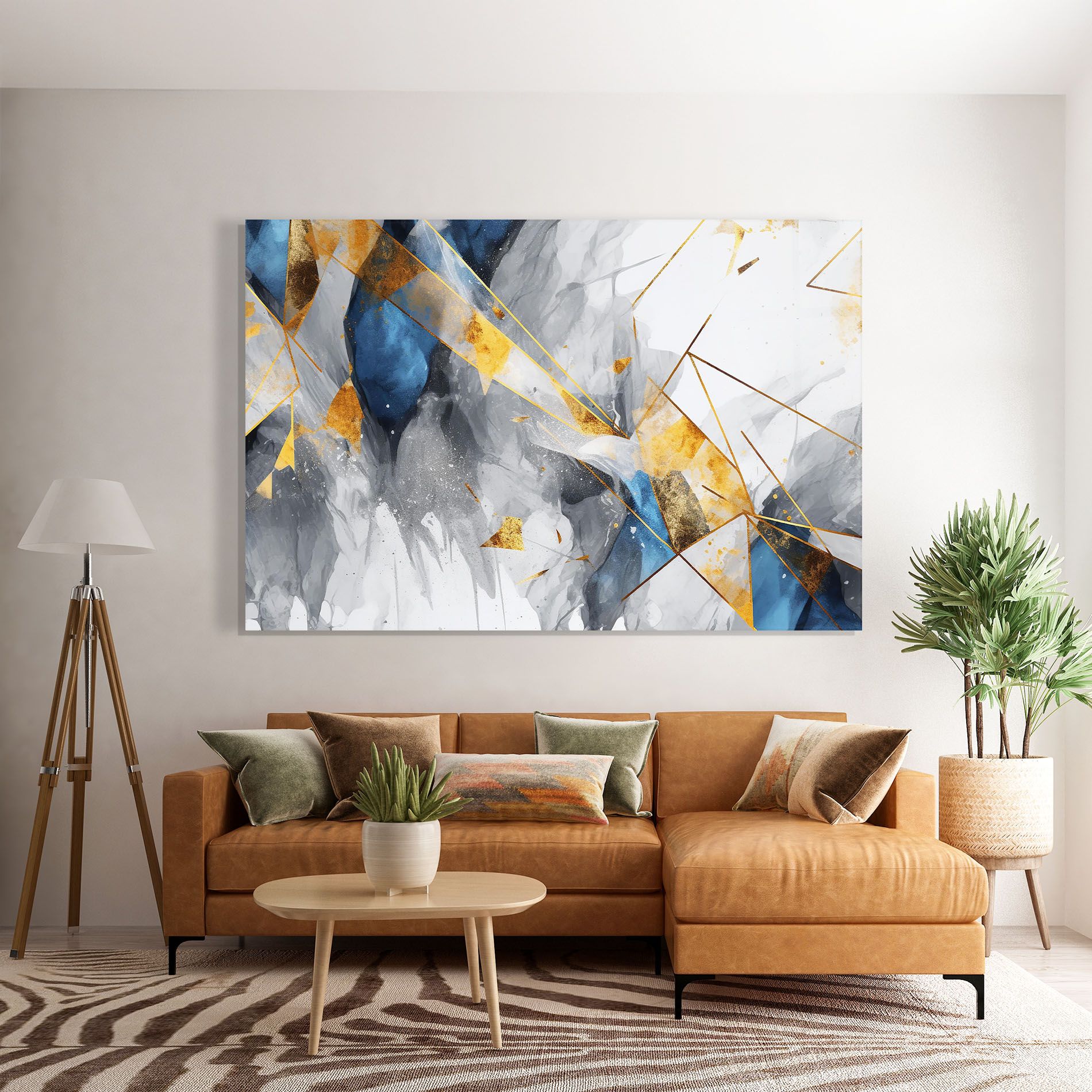 Abstract Gold Blue Pattern mockup 7