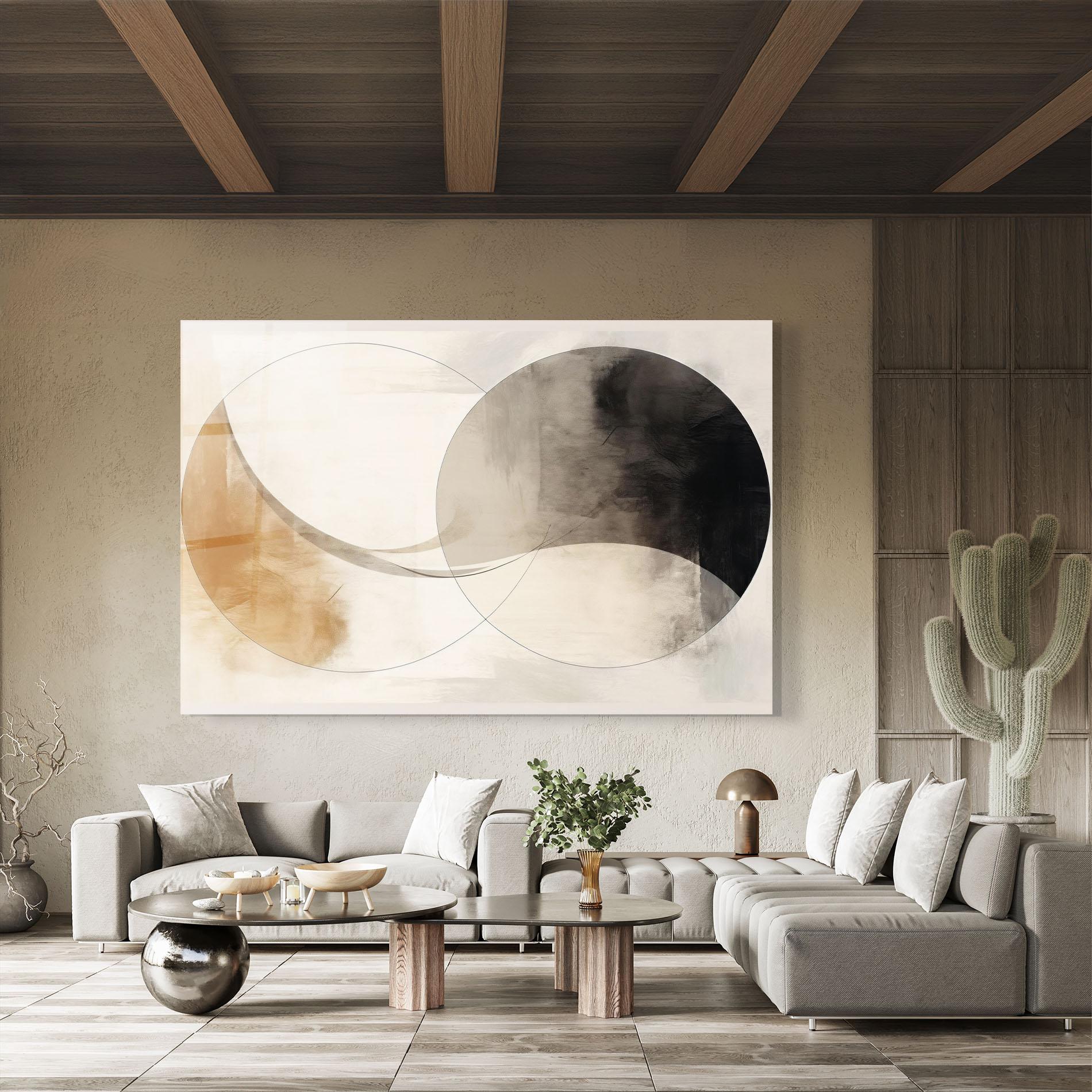 Tablou Sticla Abstract Circle Painting mockup 8