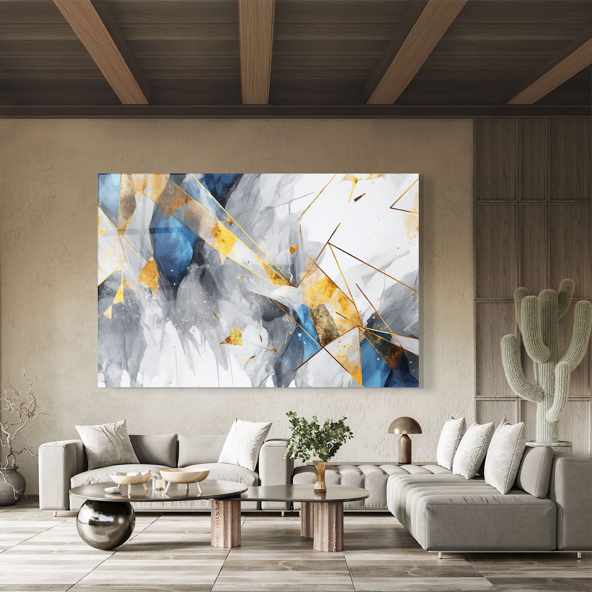 Abstract Gold Blue Pattern mockup 8