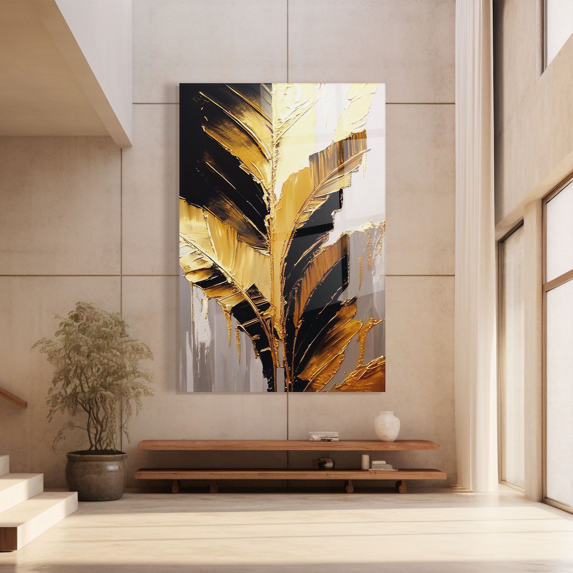 Balck With Gold Leafs mockup 8