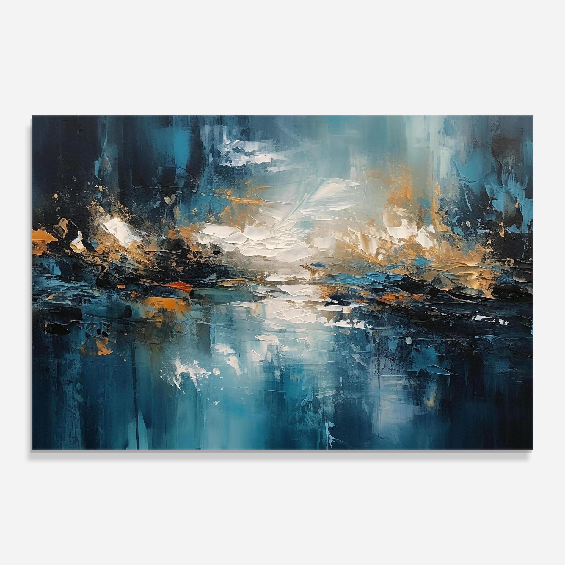 Tablou Sticla Abstract Blue Art mockup 0