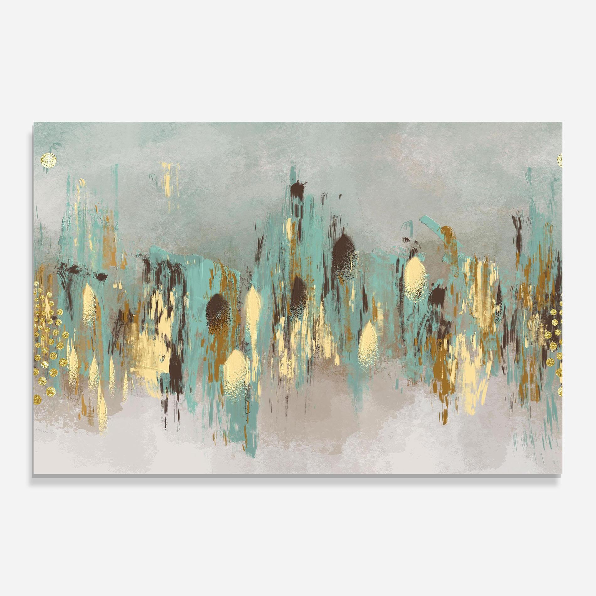 Tablou Sticla Gold Spiral Points mockup 0