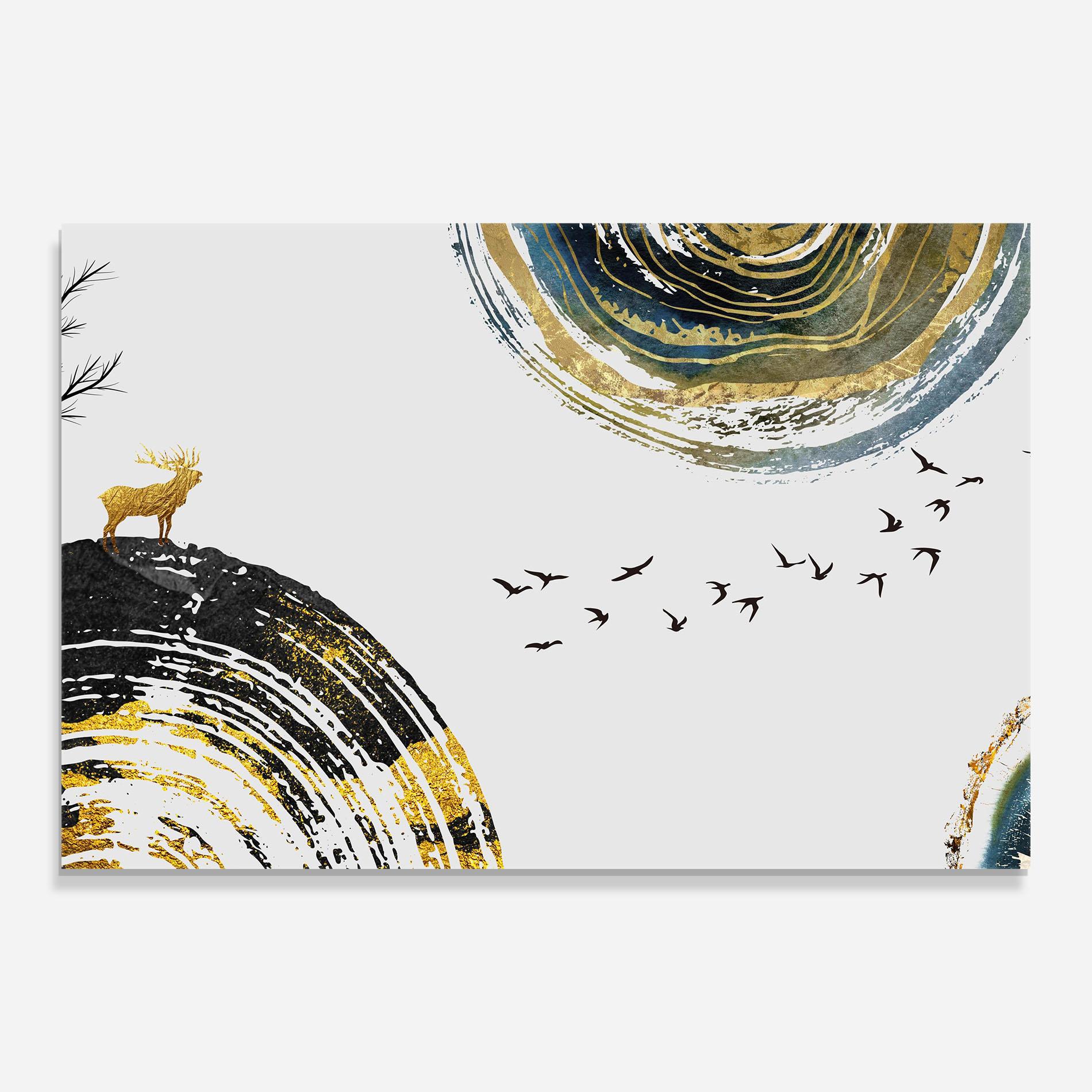 Tablou Sticla Golden Deer mockup 0