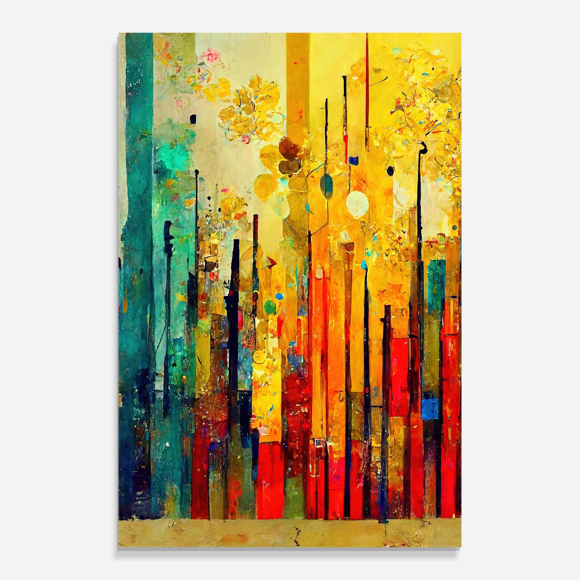 Tablou Sticla Black Lines On Yellow Light mockup 0