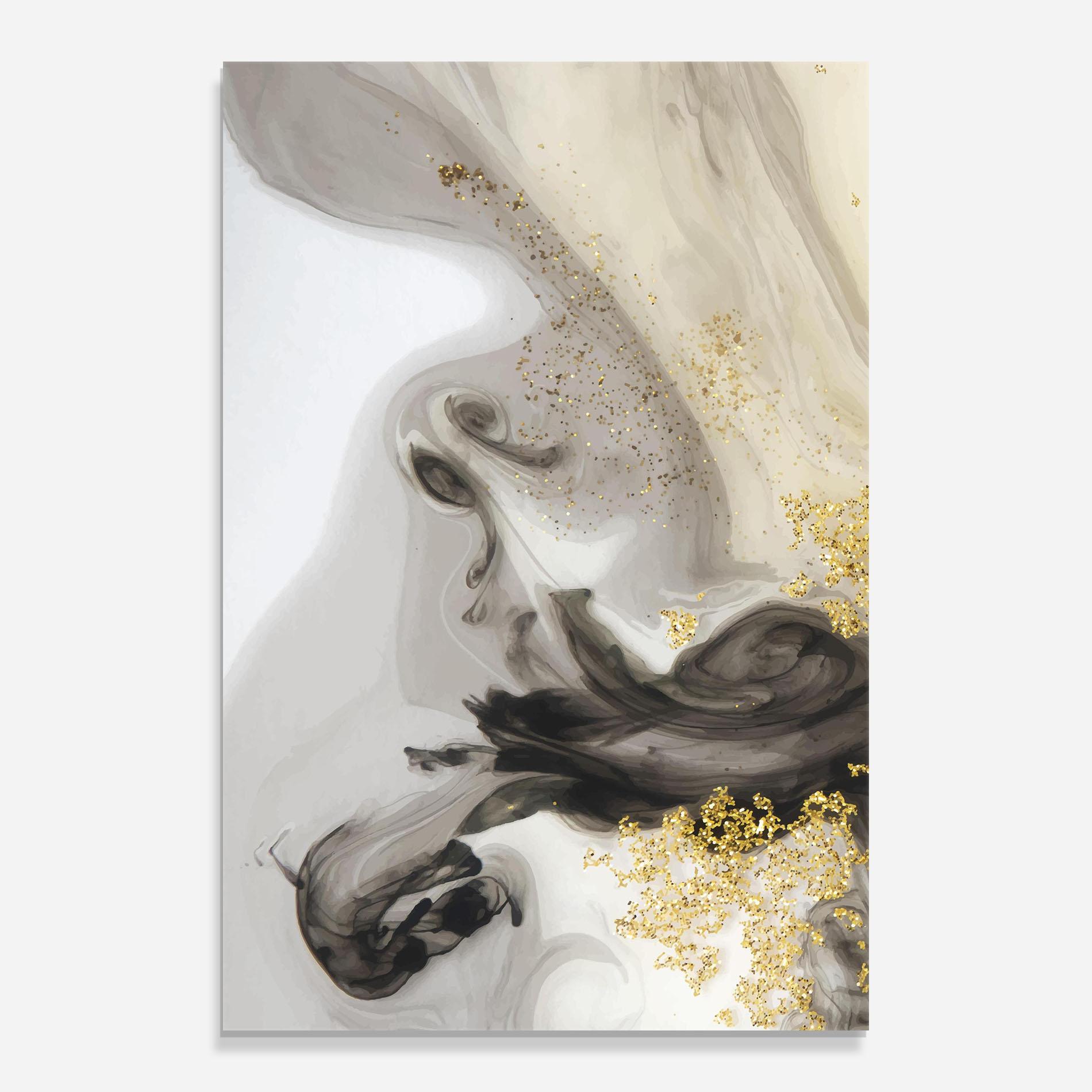 Tablou Sticla Gold Glitter Watercolor mockup 0