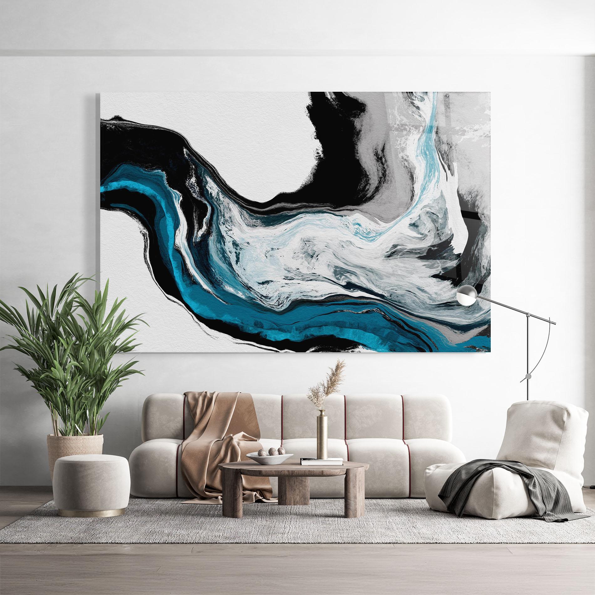 Tablou Sticla Beautiful Abstract Wave mockup 9