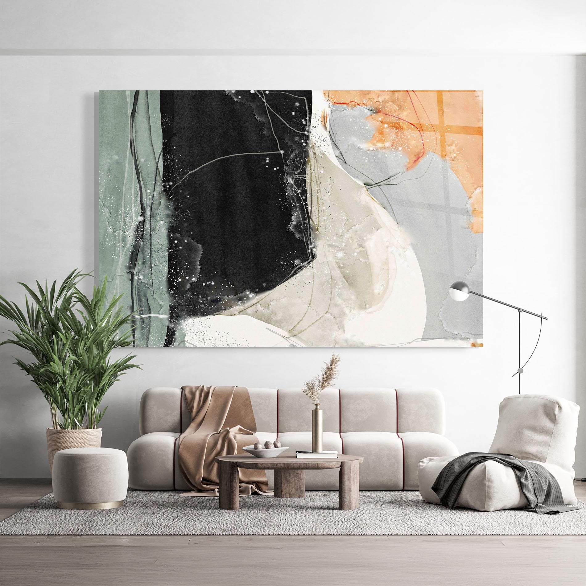 Tablou Sticla Beautiful White Drops mockup 9