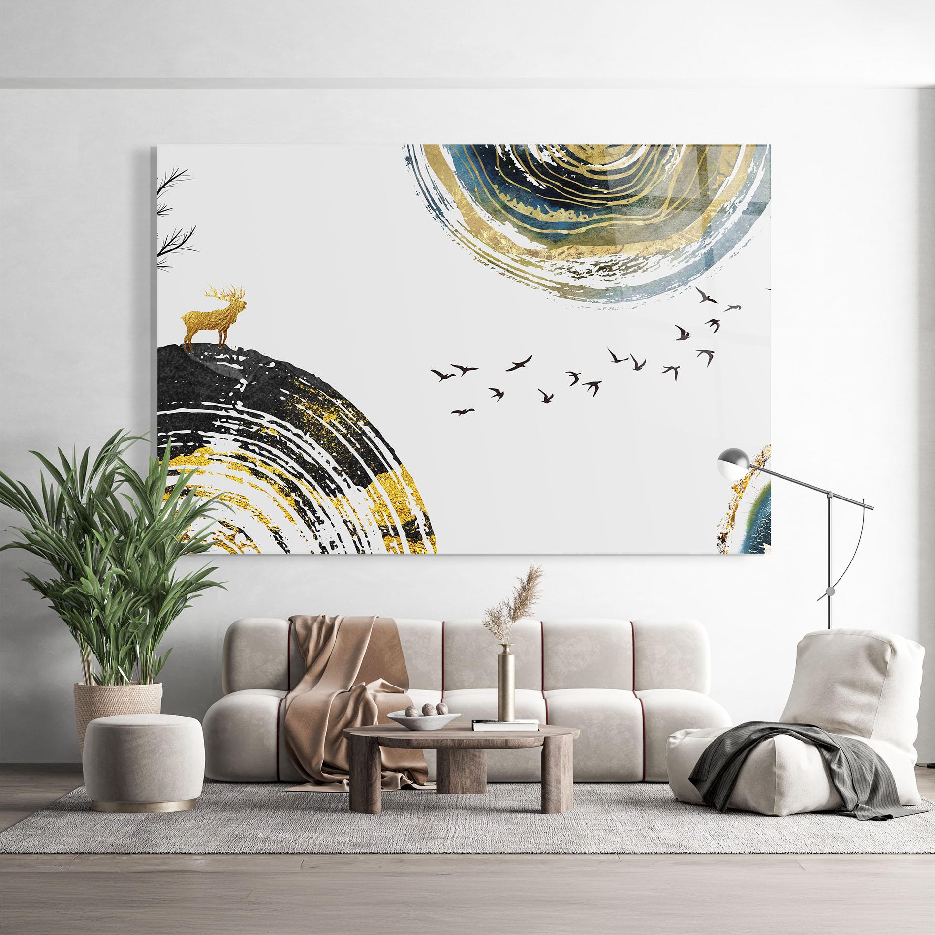 Tablou Sticla Golden Deer mockup 9