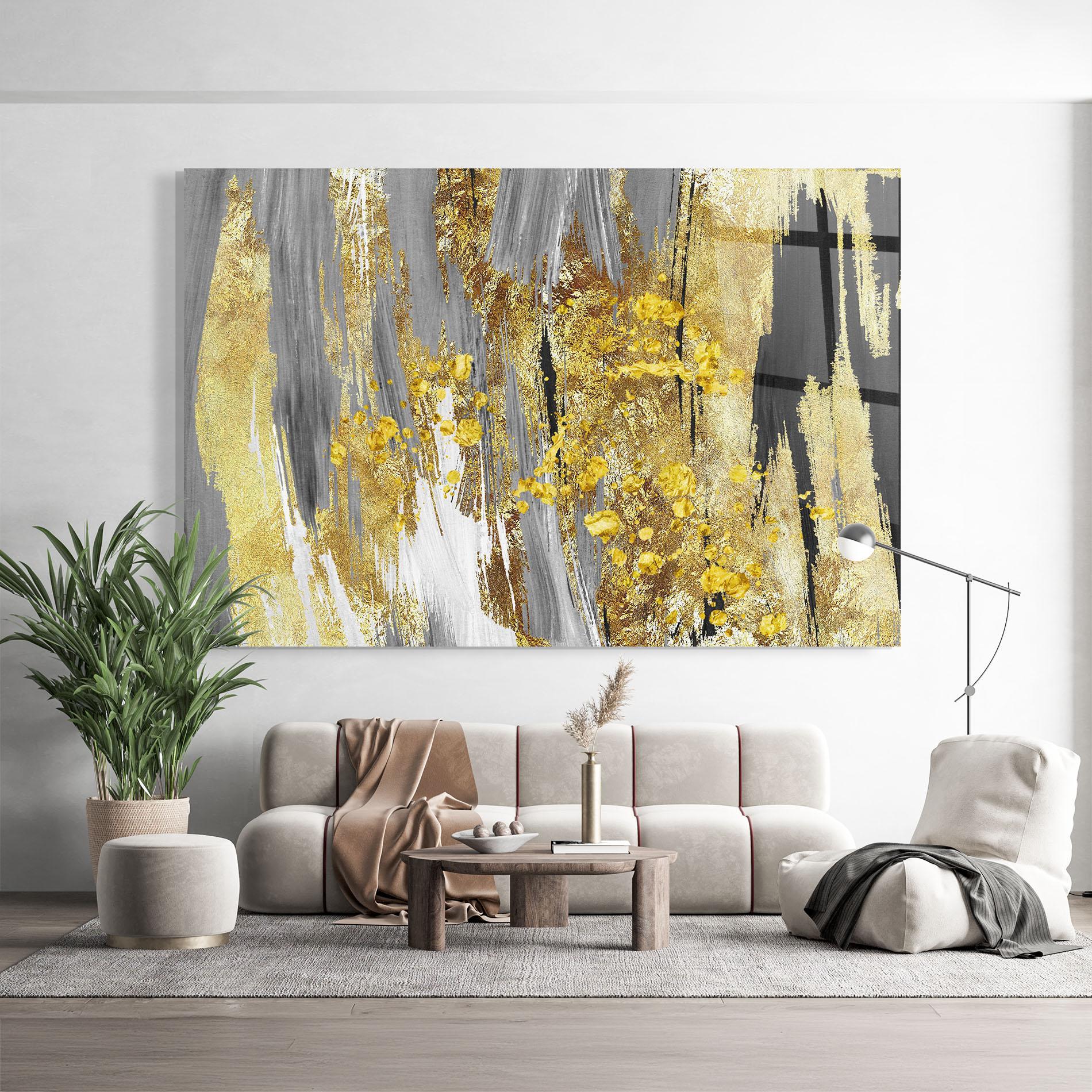 Tablou Sticla Golden Grfey Lines mockup 9