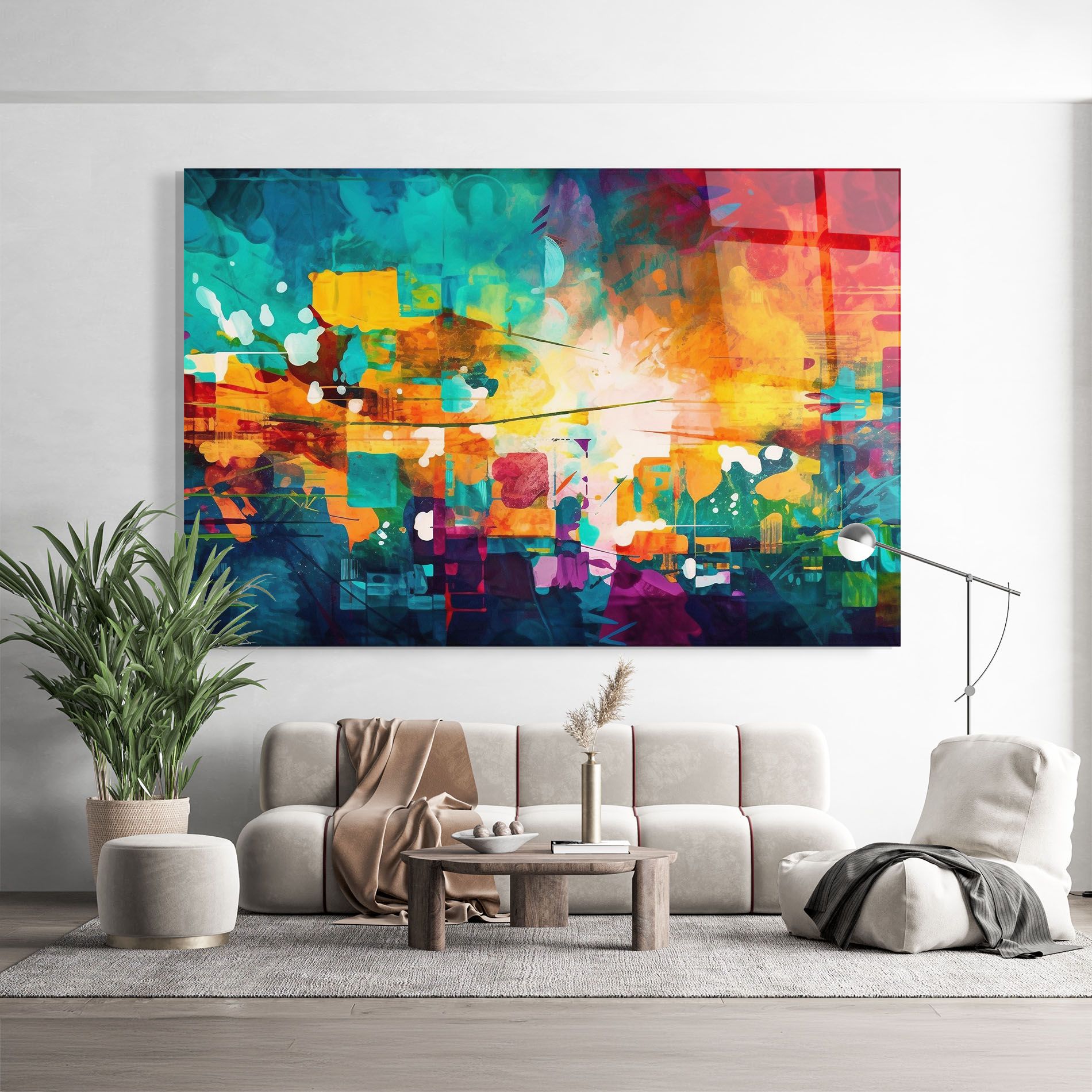 Vibrant Colors On Blue Background mockup 9