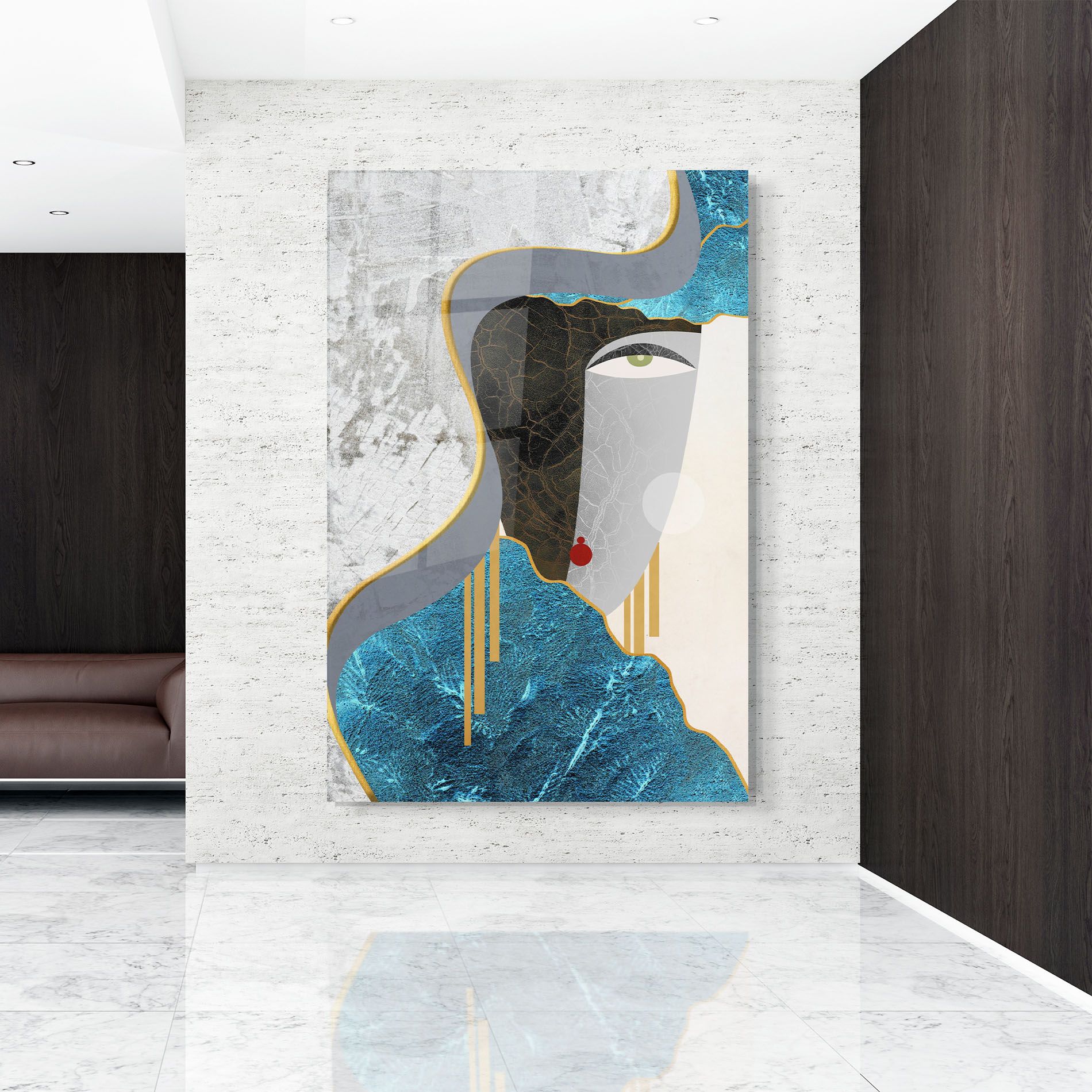 Abstract Blue Face mockup 9