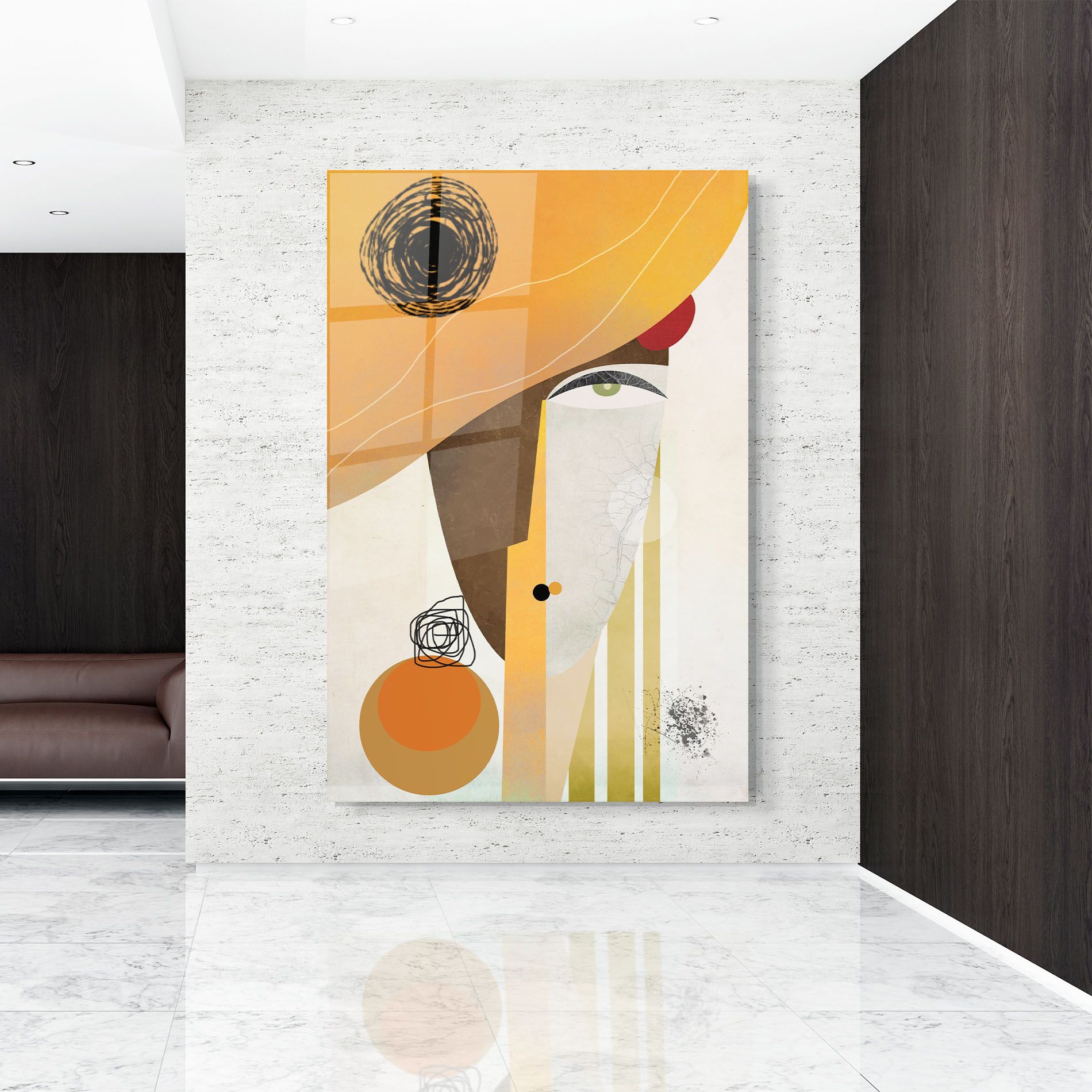 Abstract Orange Face mockup 9