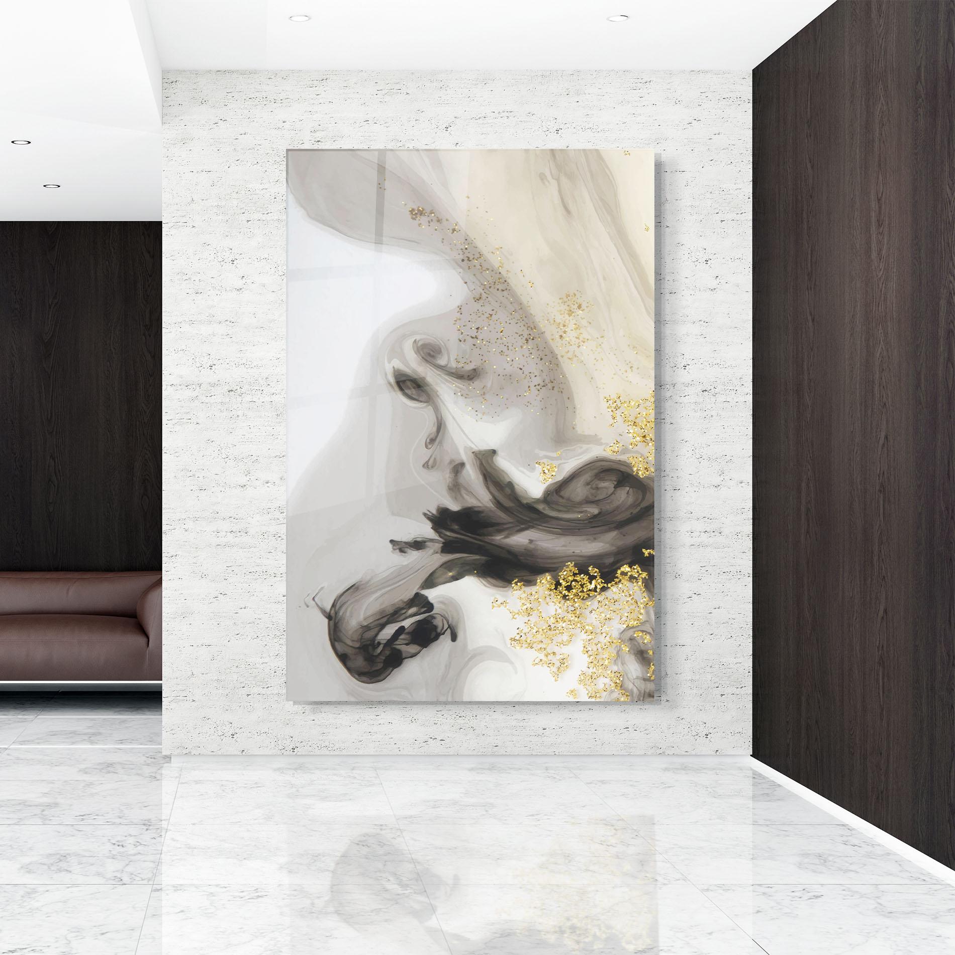 Tablou Sticla Gold Glitter Watercolor mockup 9