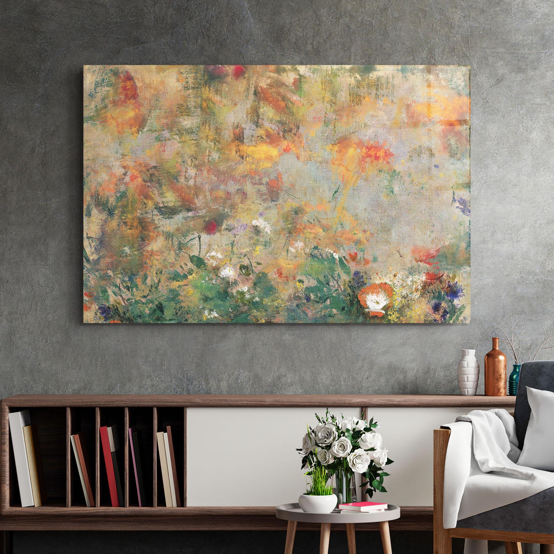 Tablou Sticla Abstract Flowers mockup 2