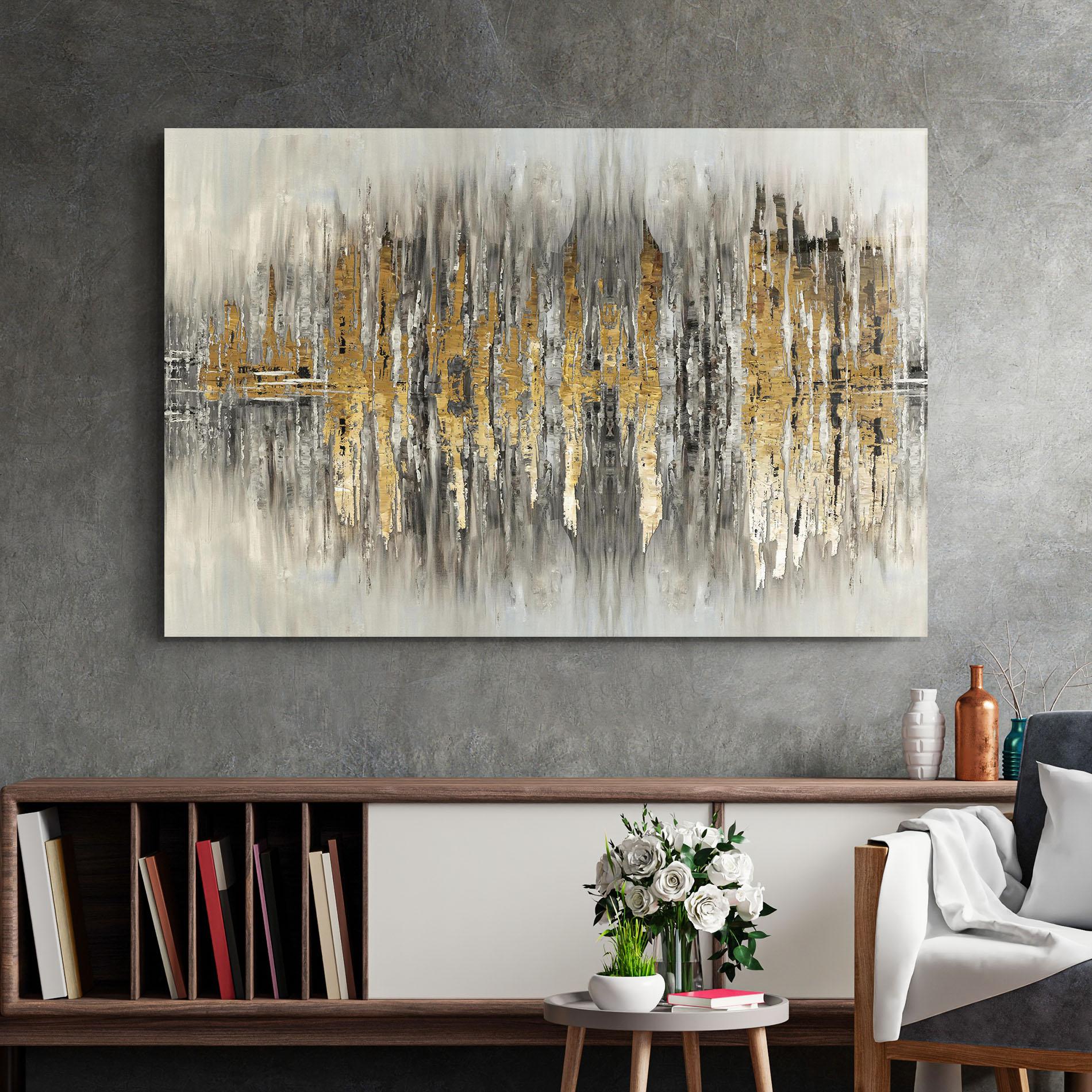 Tablou Sticla Acrylic Silver Paint mockup 2