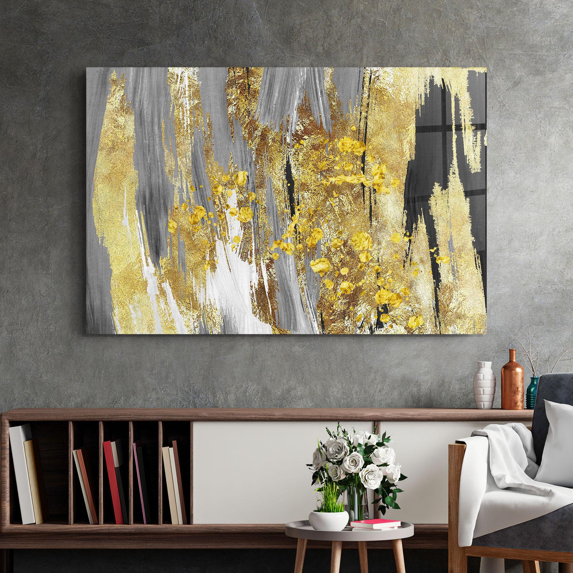 Tablou Sticla Golden Grfey Lines mockup 2