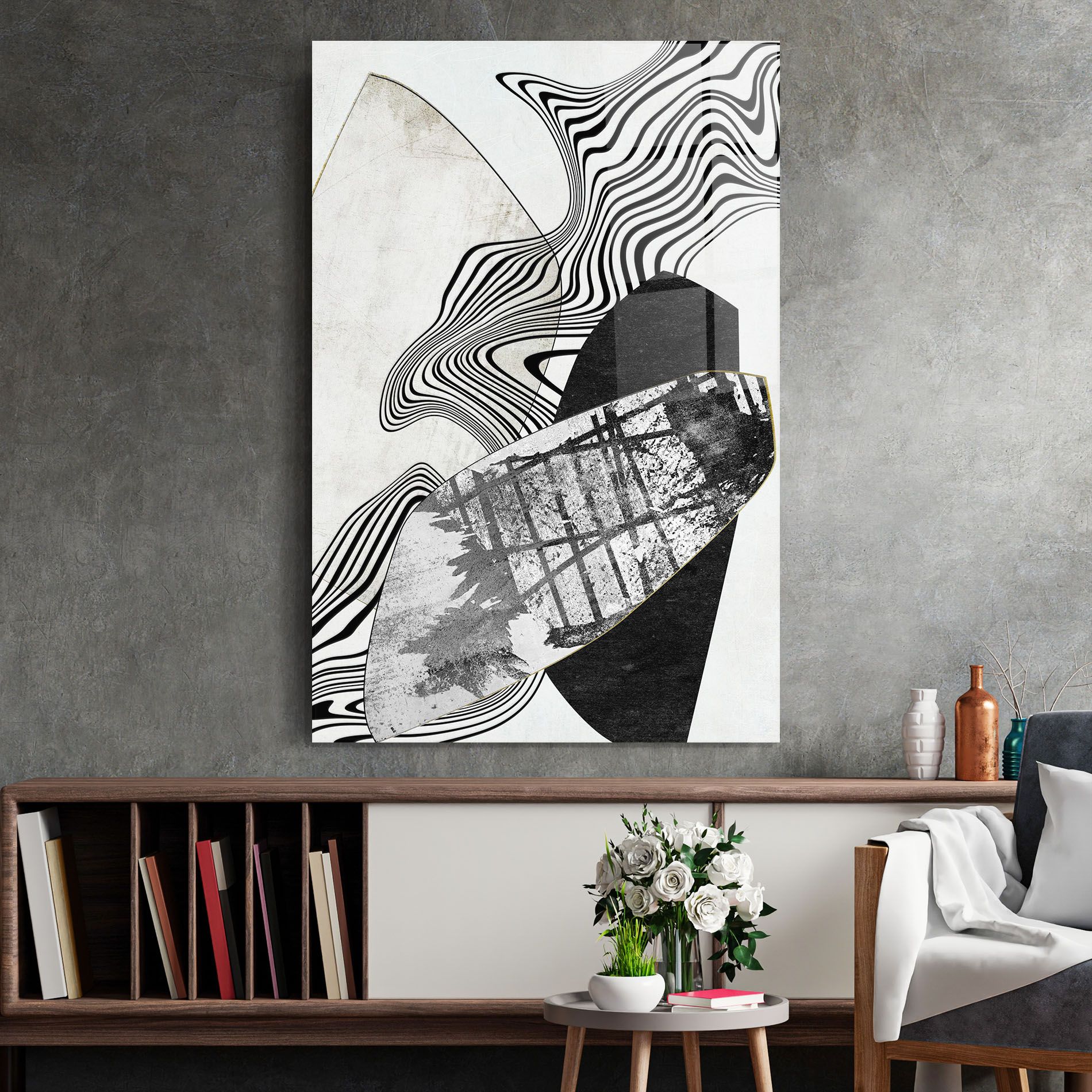 Abstract Black Lines mockup 2
