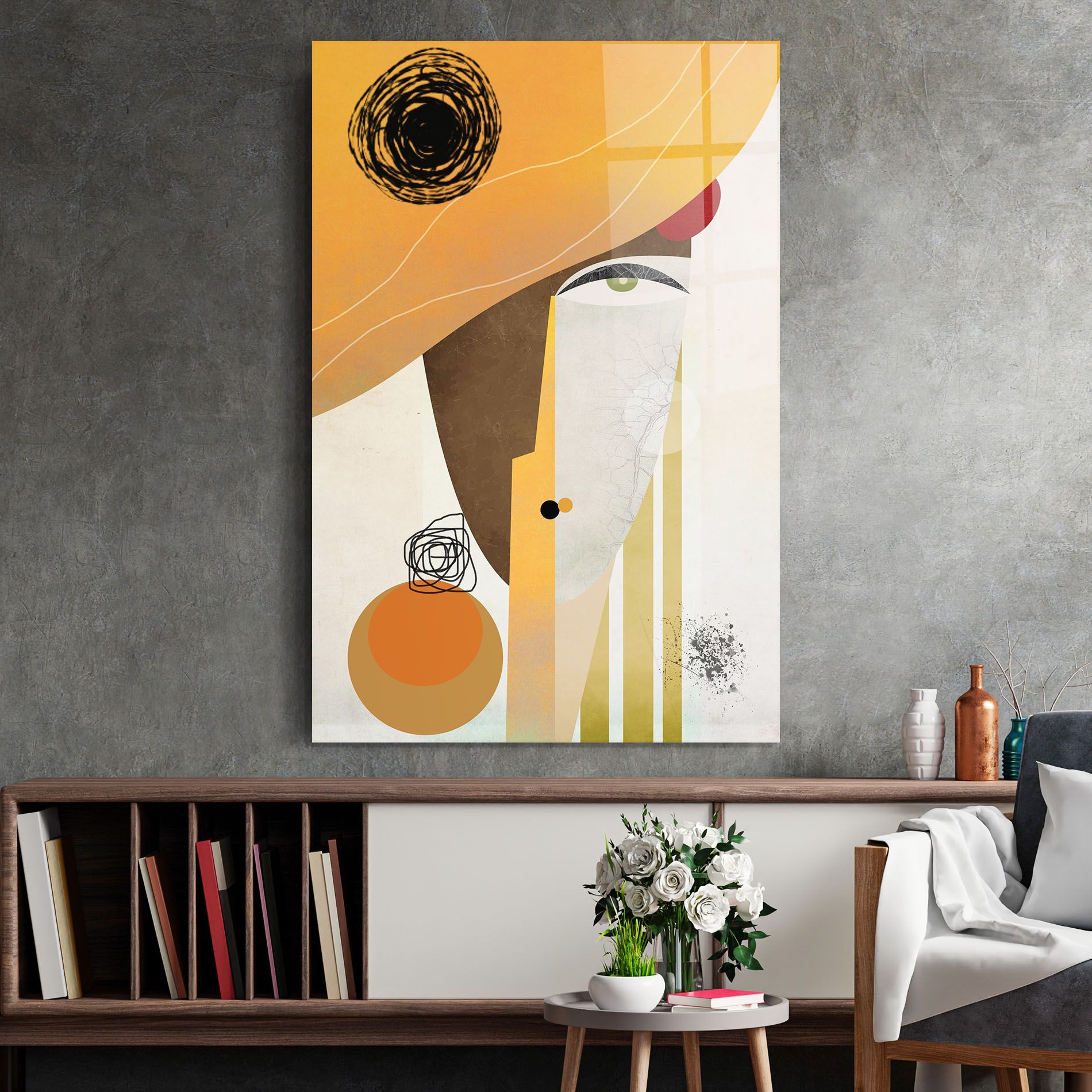 Abstract Orange Face mockup 2