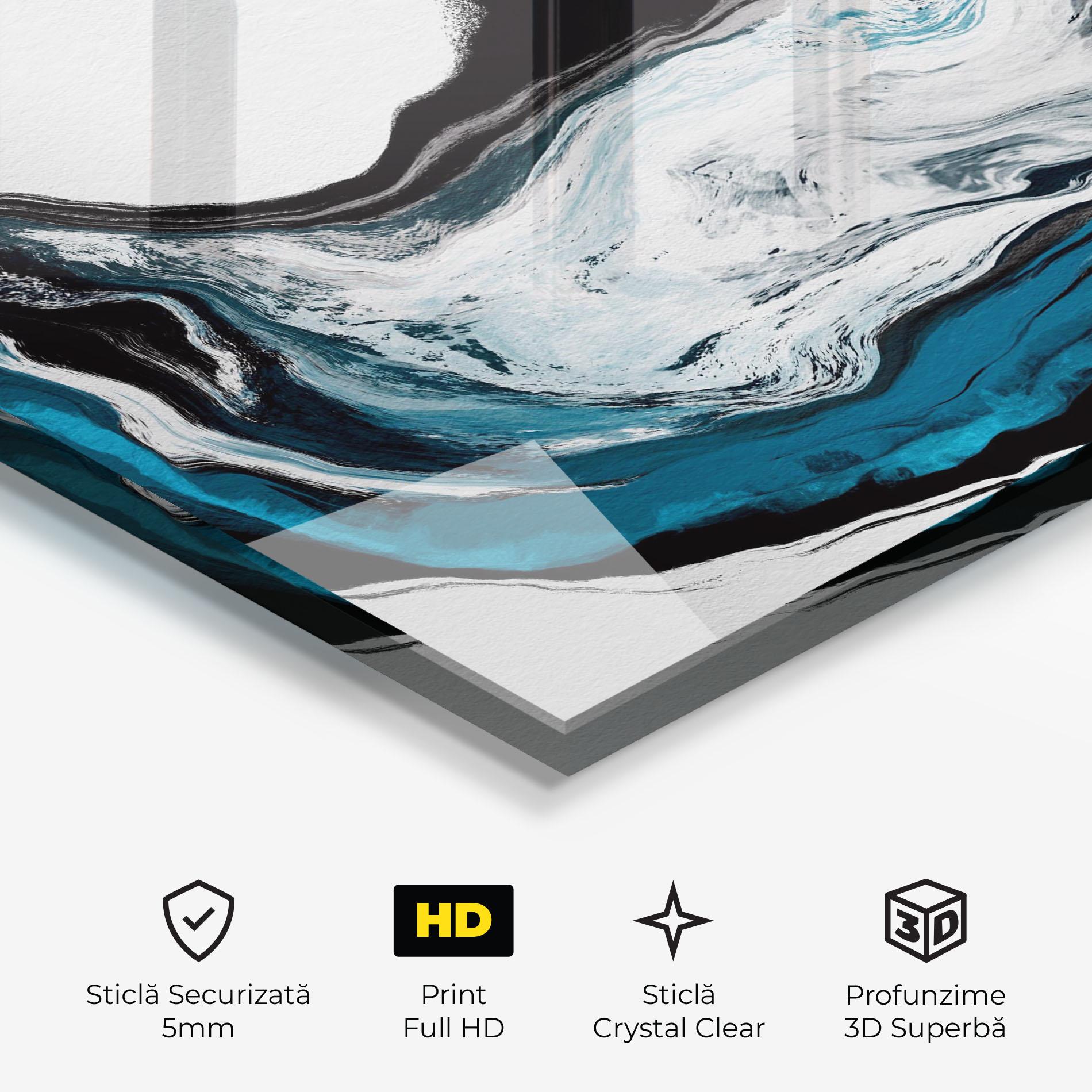 Tablou Sticla Beautiful Abstract Wave mockup 3