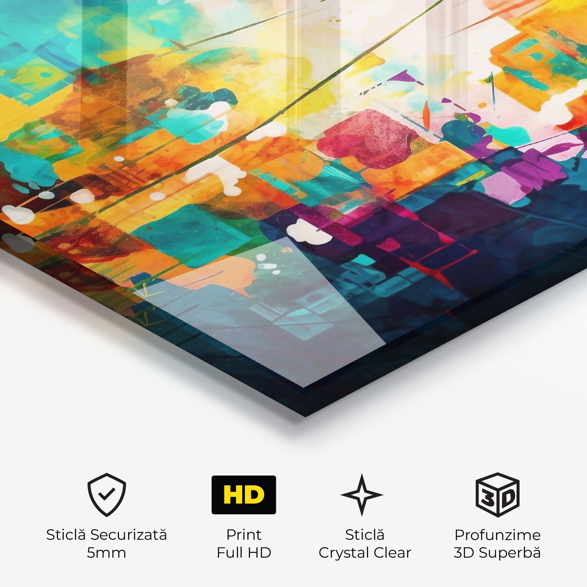 Vibrant Colors On Blue Background mockup 3