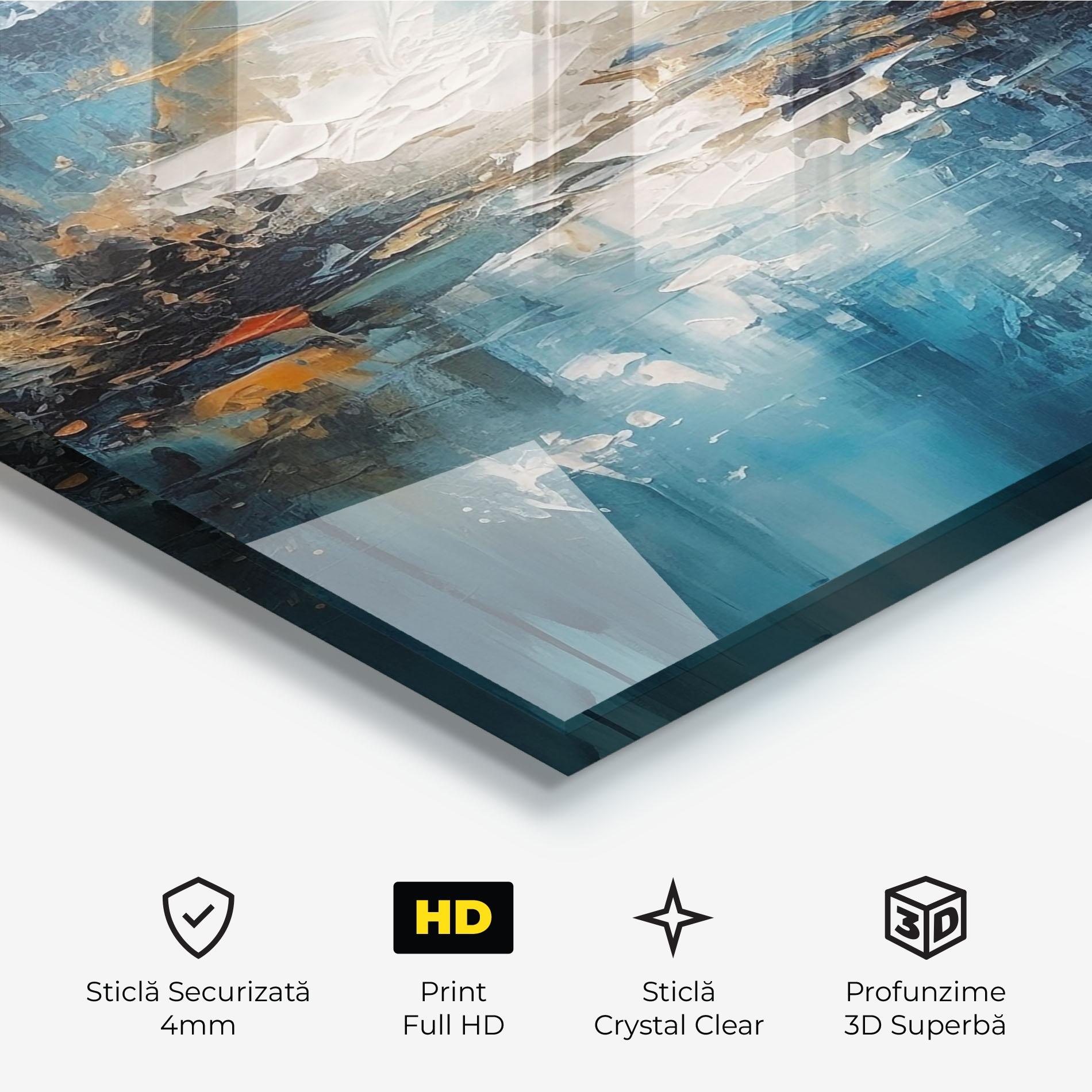 Tablou Sticla Abstract Blue Art mockup 3