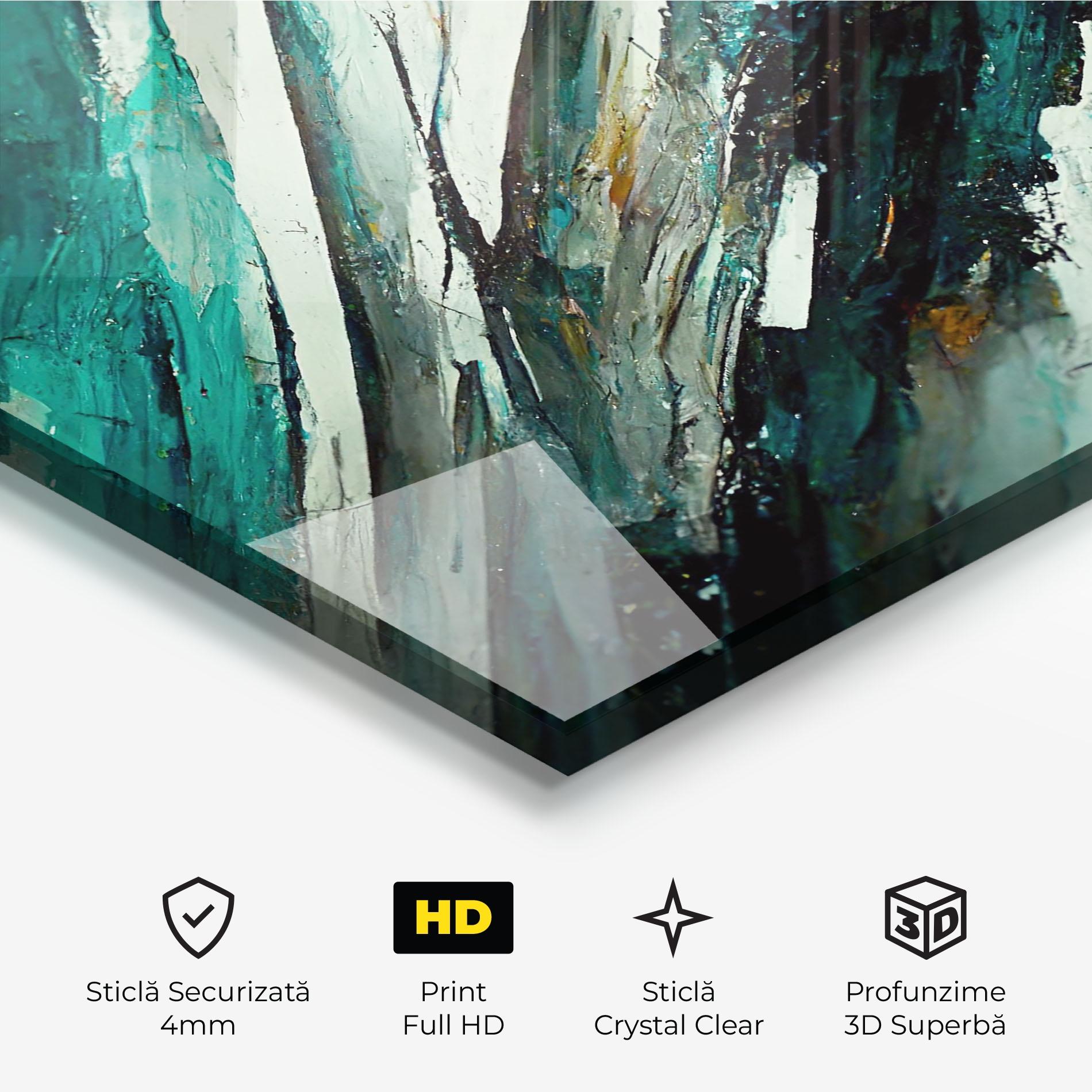 Tablou Sticla Abstract Green Artwork mockup 3
