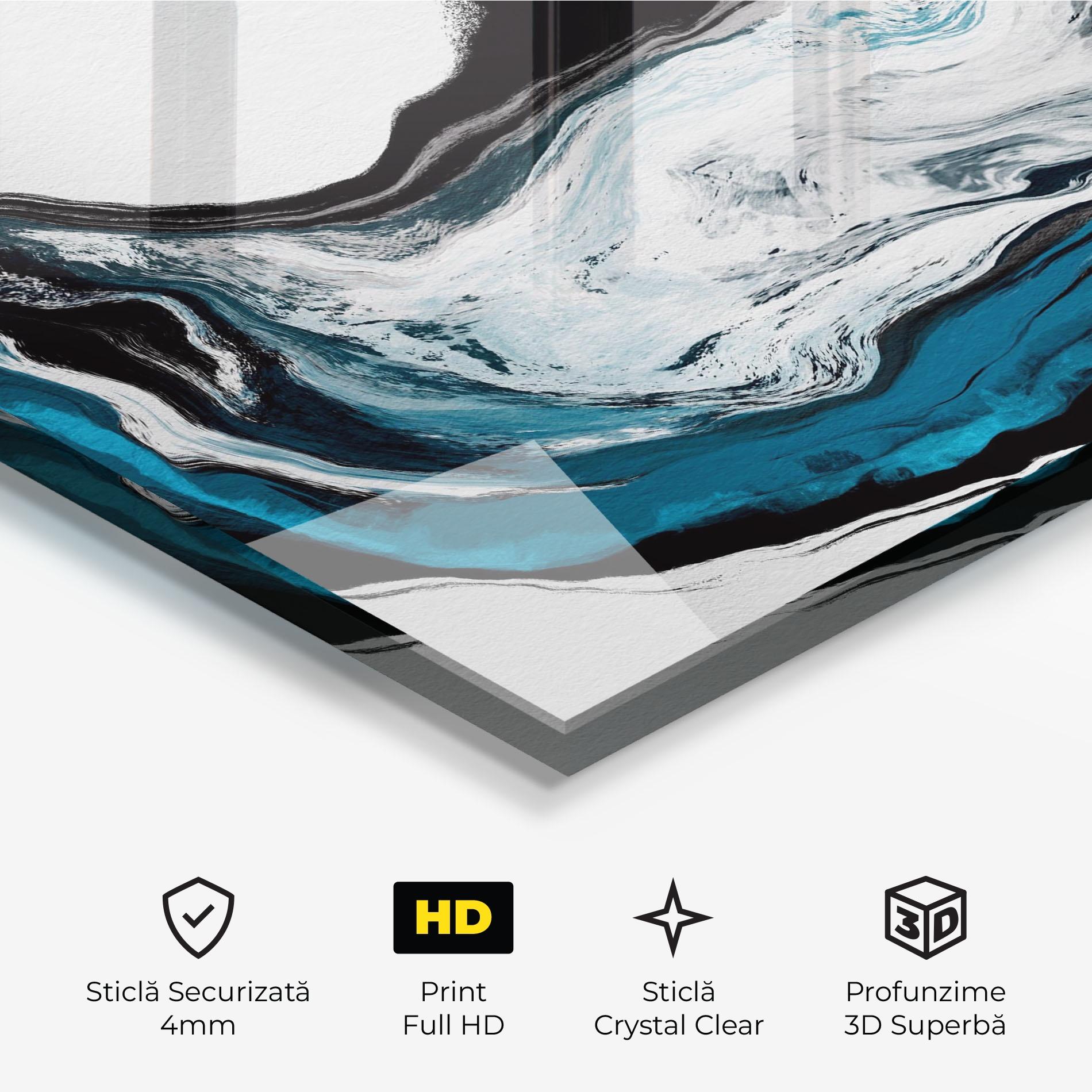 Tablou Sticla Beautiful Abstract Wave mockup 3