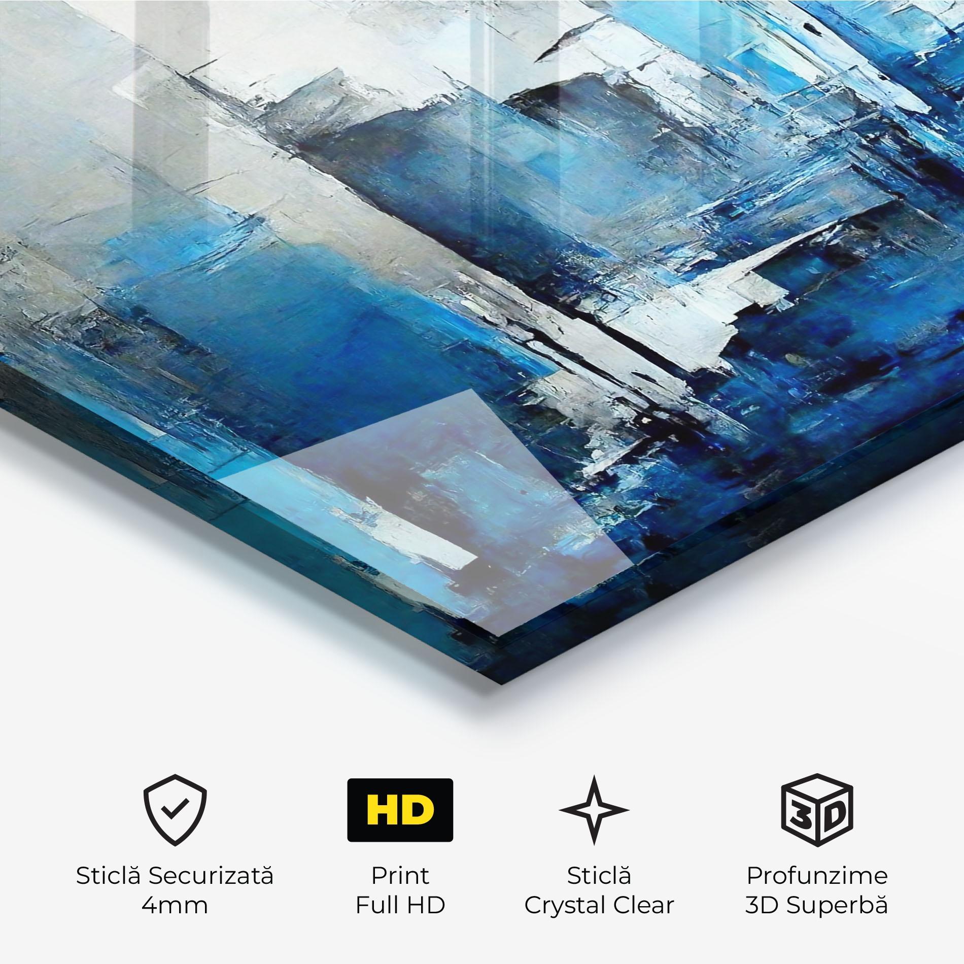 Tablou Sticla Blue Gray Color mockup 3