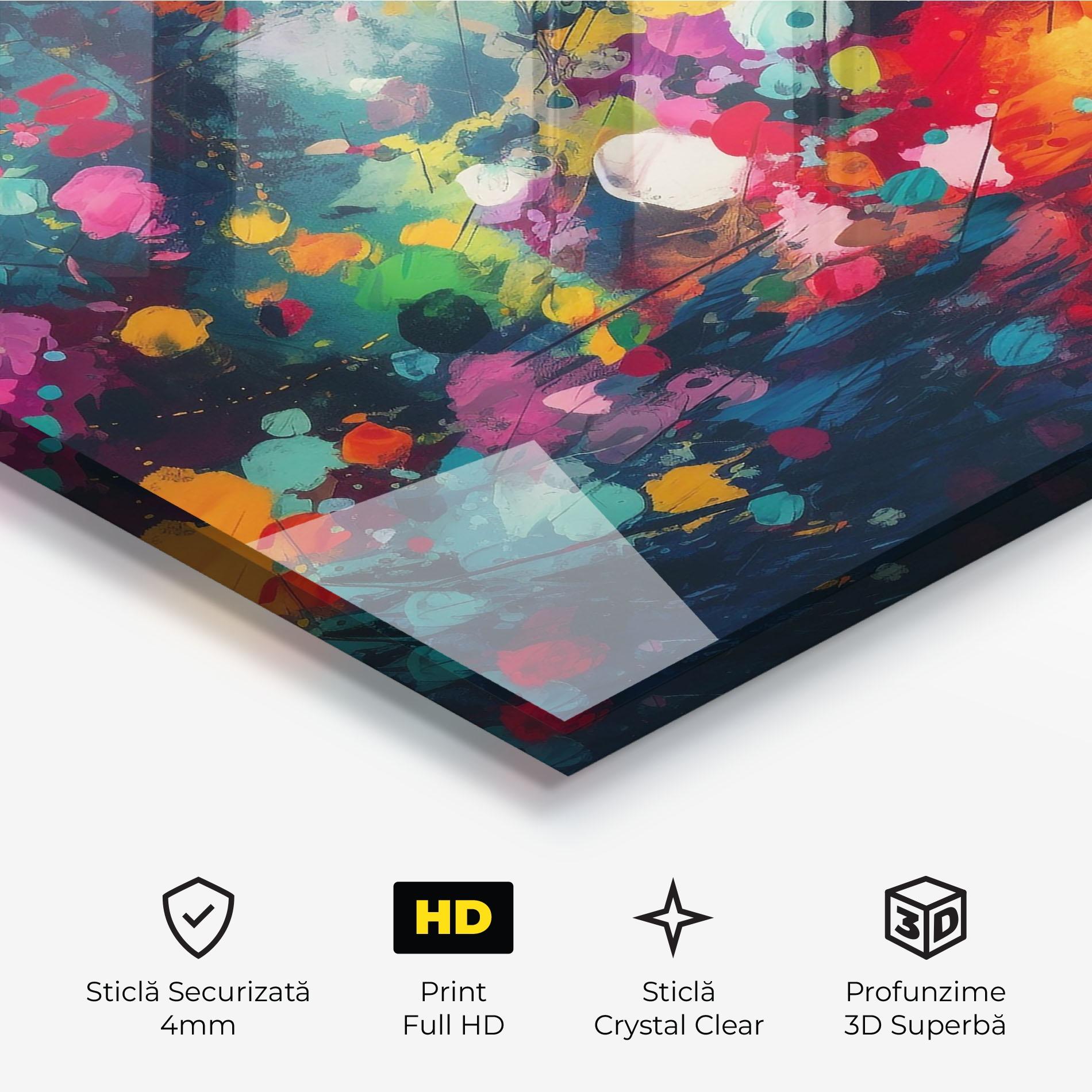 Tablou Sticla Colors Blue Background mockup 3