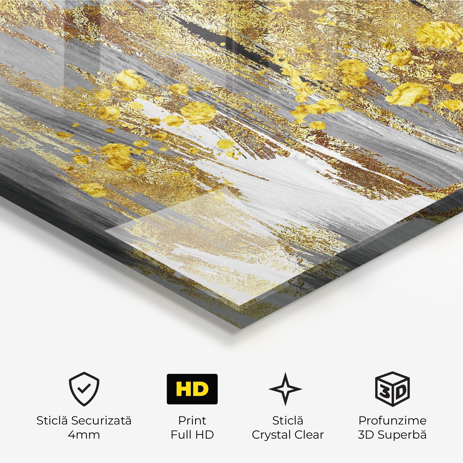 Tablou Sticla Golden Grfey Lines mockup 3