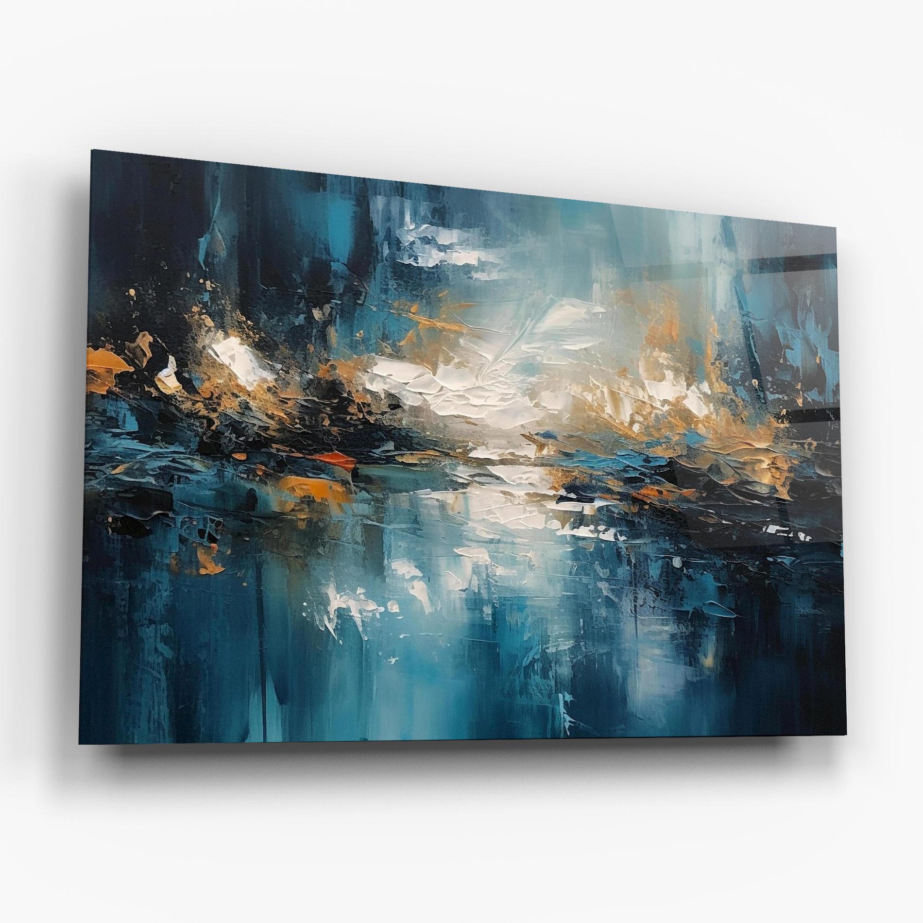 Tablou Sticla Abstract Blue Art mockup 6