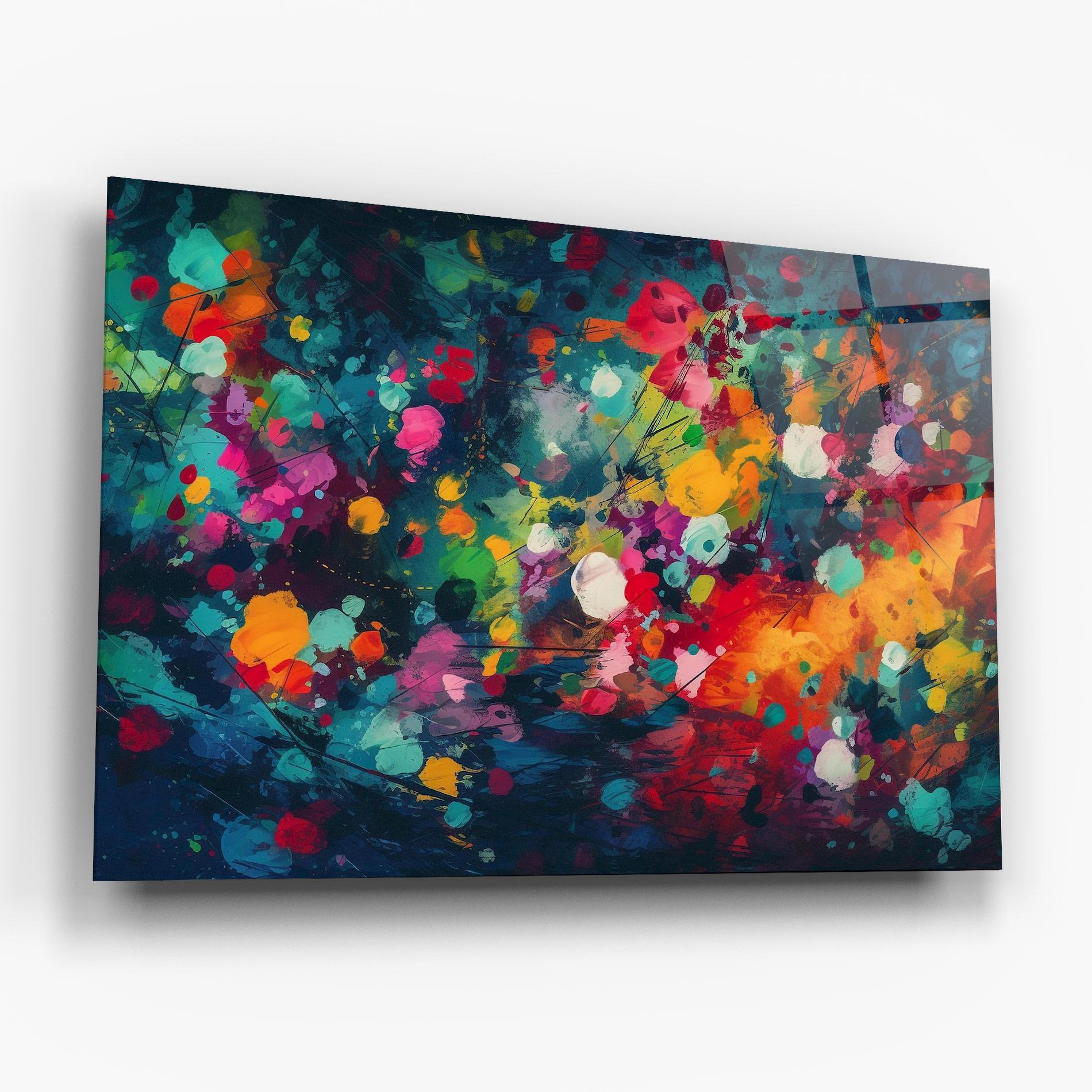 Tablou Sticla Colors Blue Background mockup 6