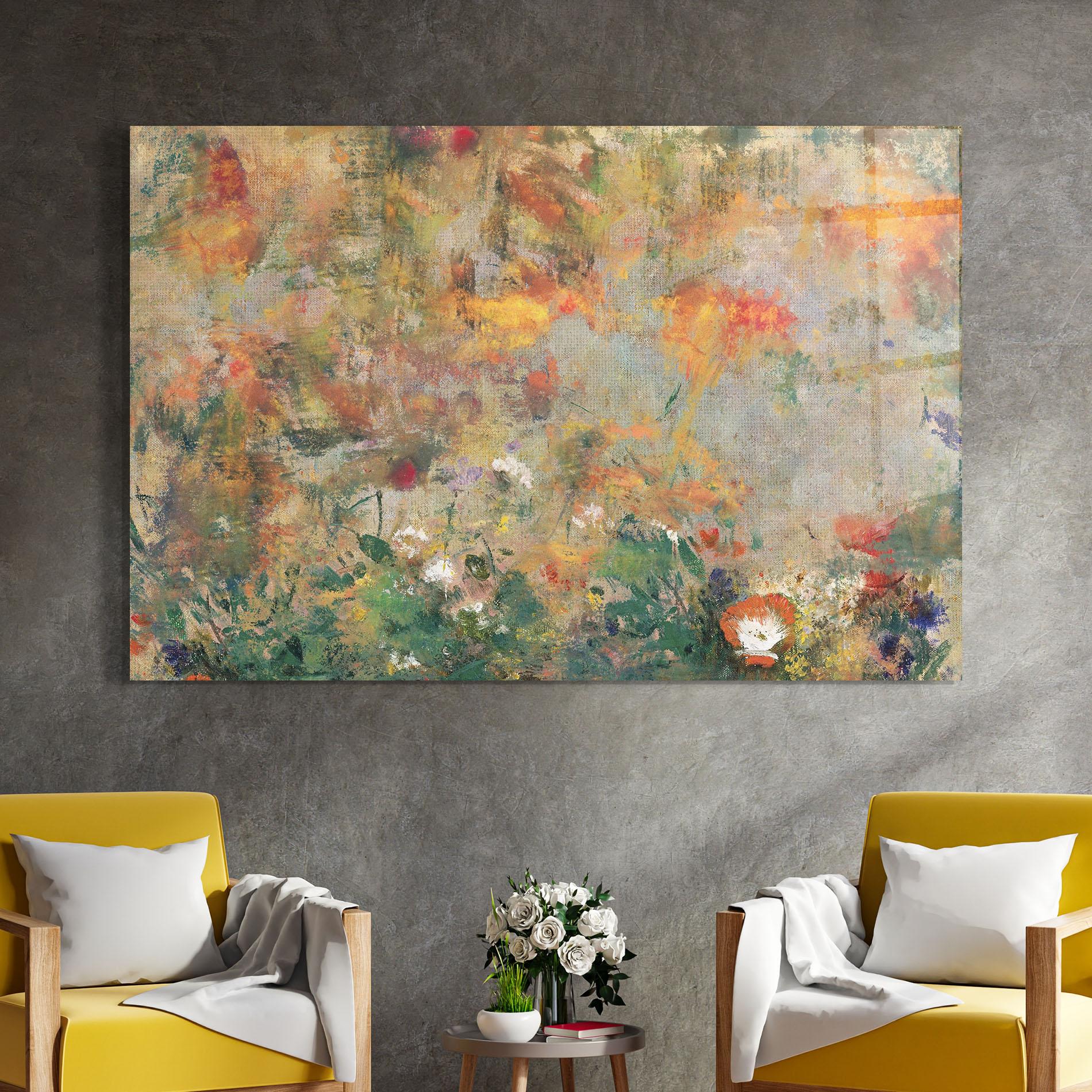 Tablou Sticla Abstract Flowers mockup 4