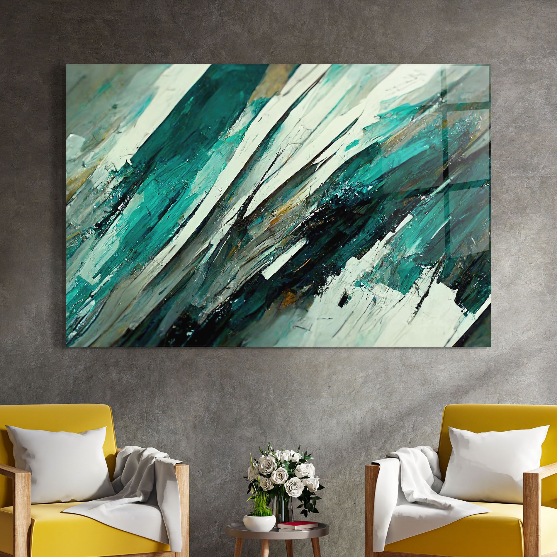 Abstract Green Artwork mockup 4