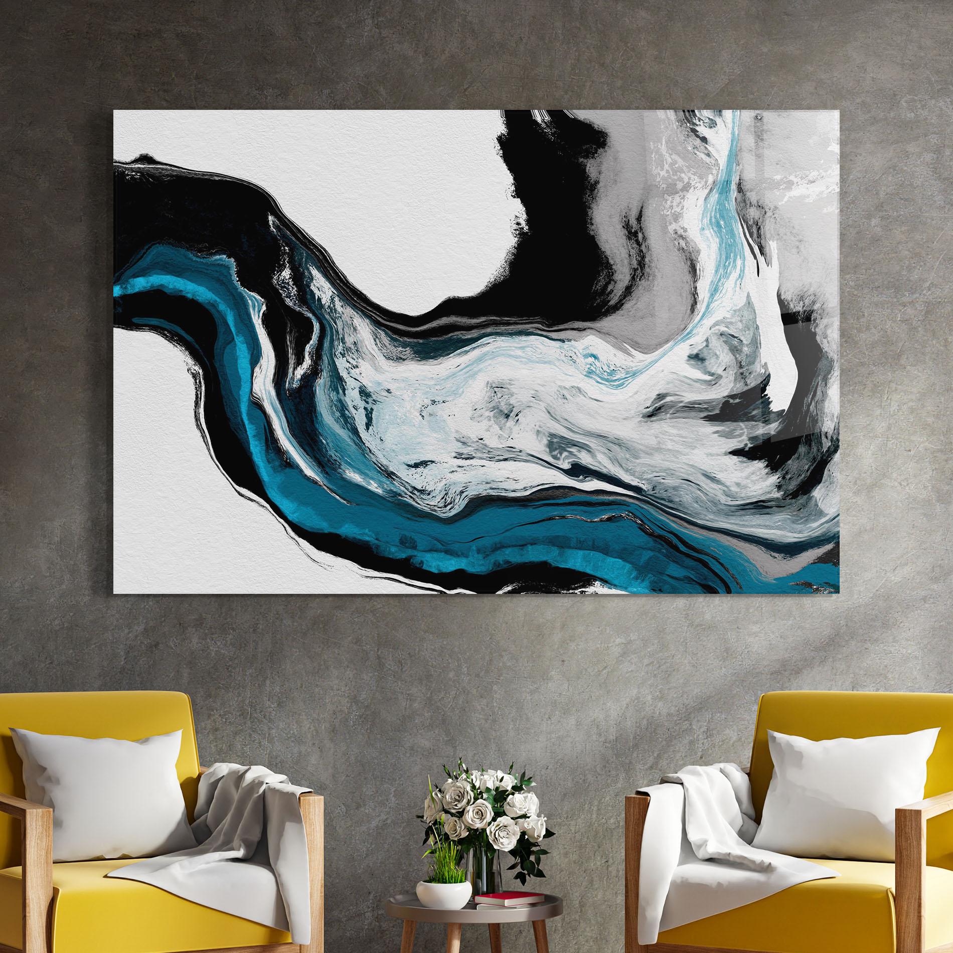 Tablou Sticla Beautiful Abstract Wave mockup 4