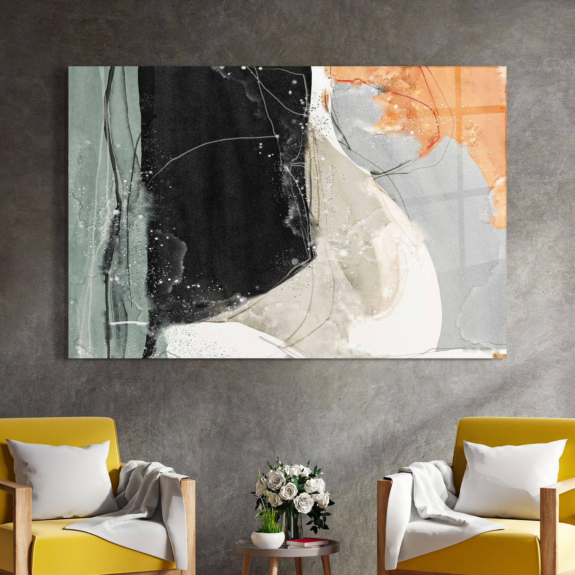 Tablou Sticla Beautiful White Drops mockup 4