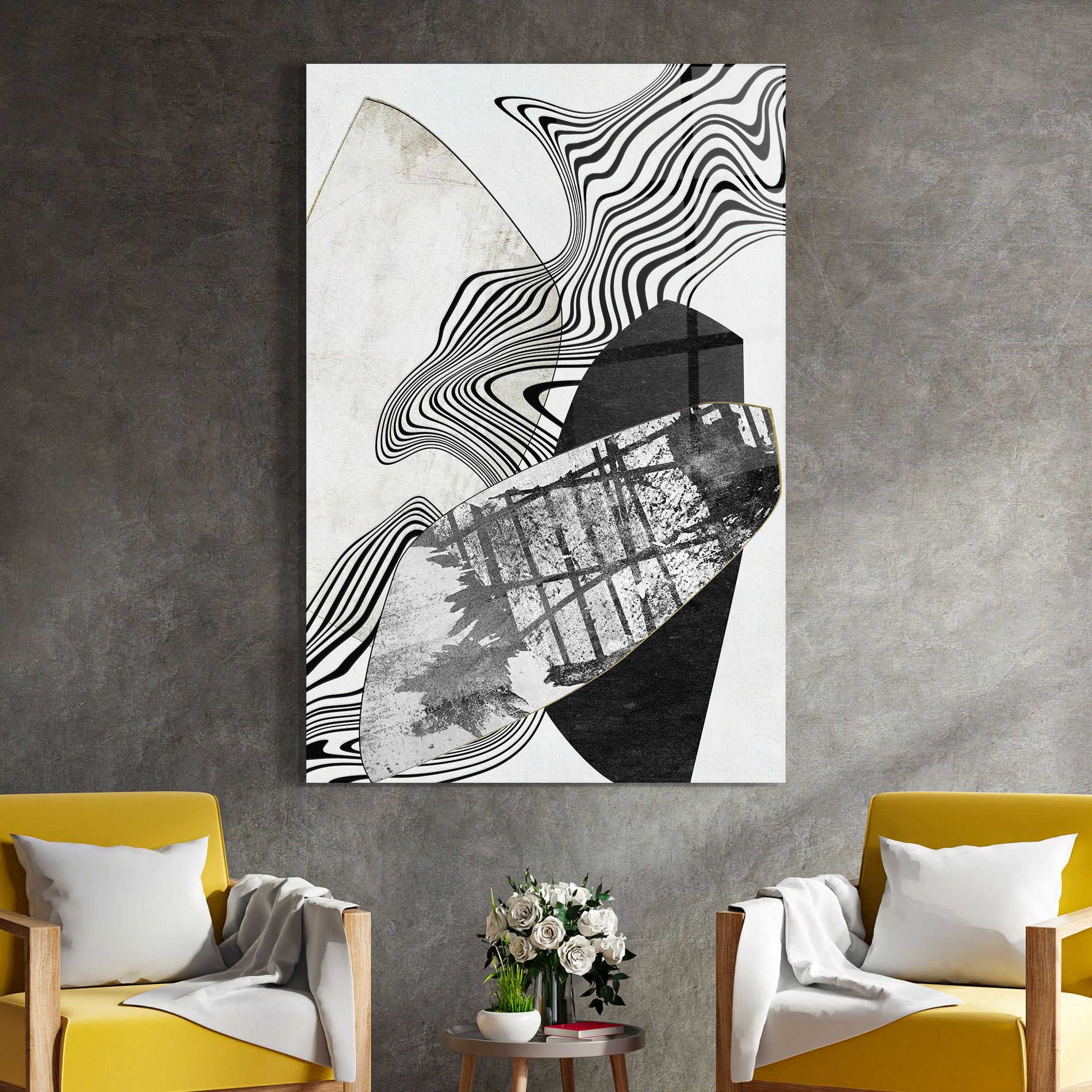 Abstract Black Lines mockup 4