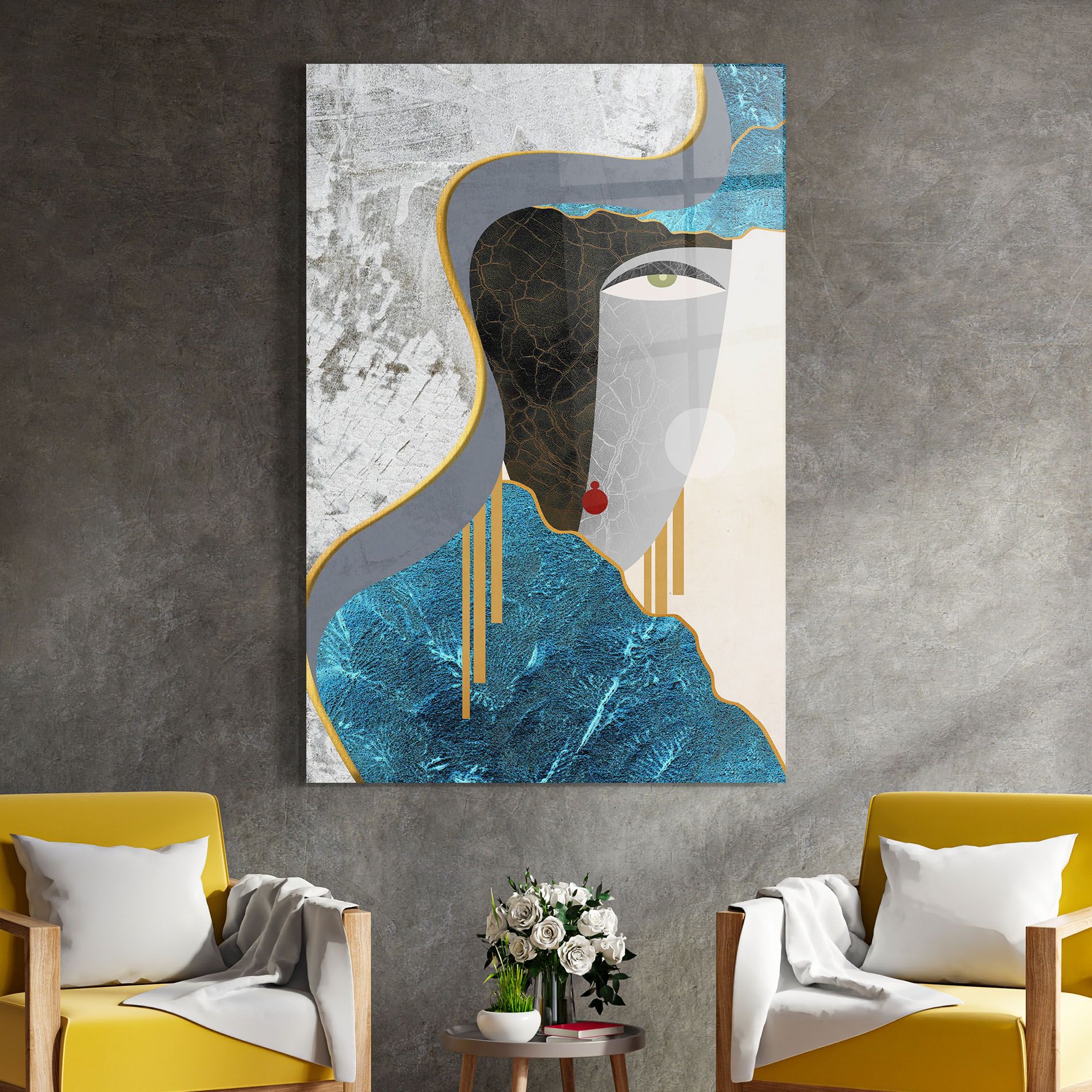 Abstract Blue Face mockup 4