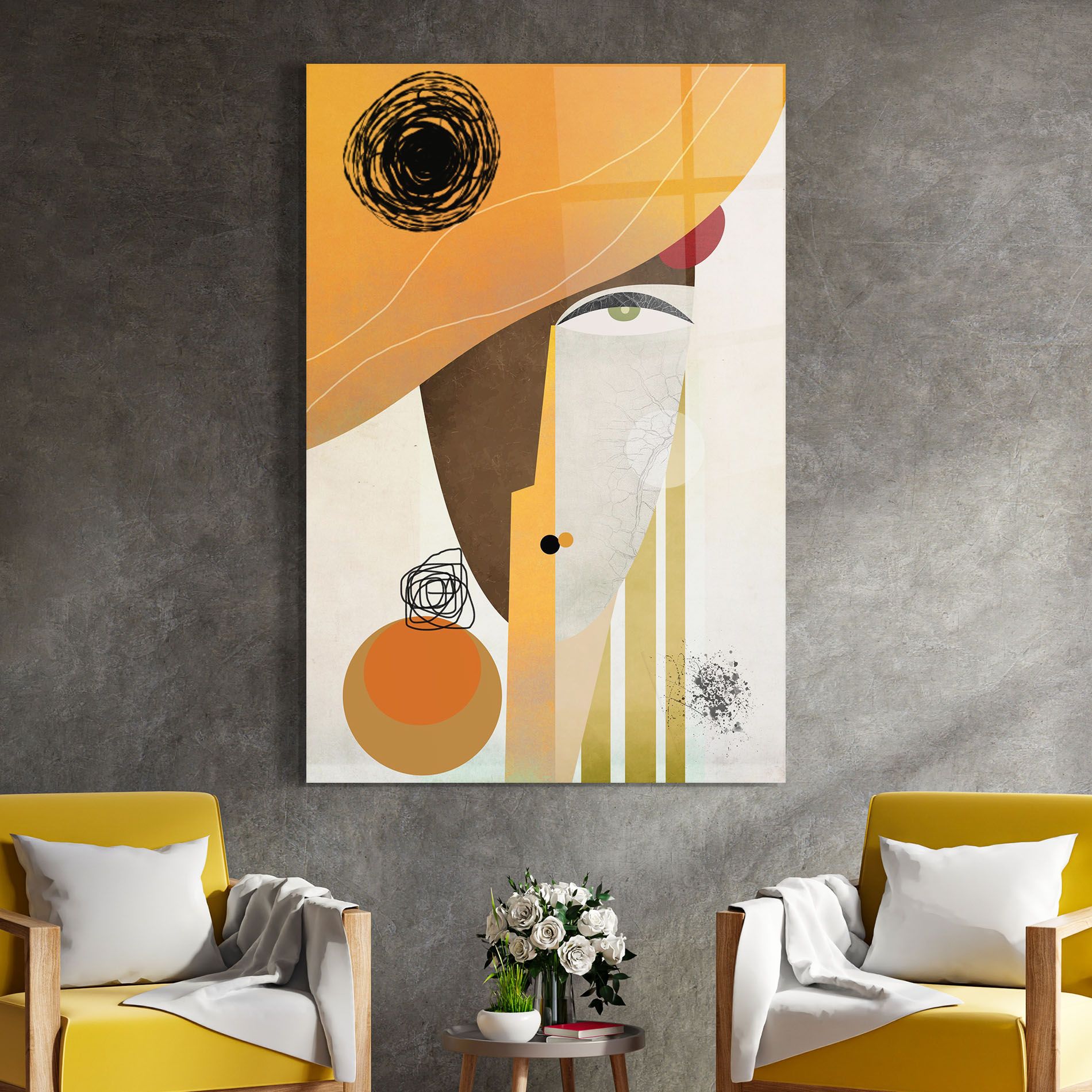 Abstract Orange Face mockup 4