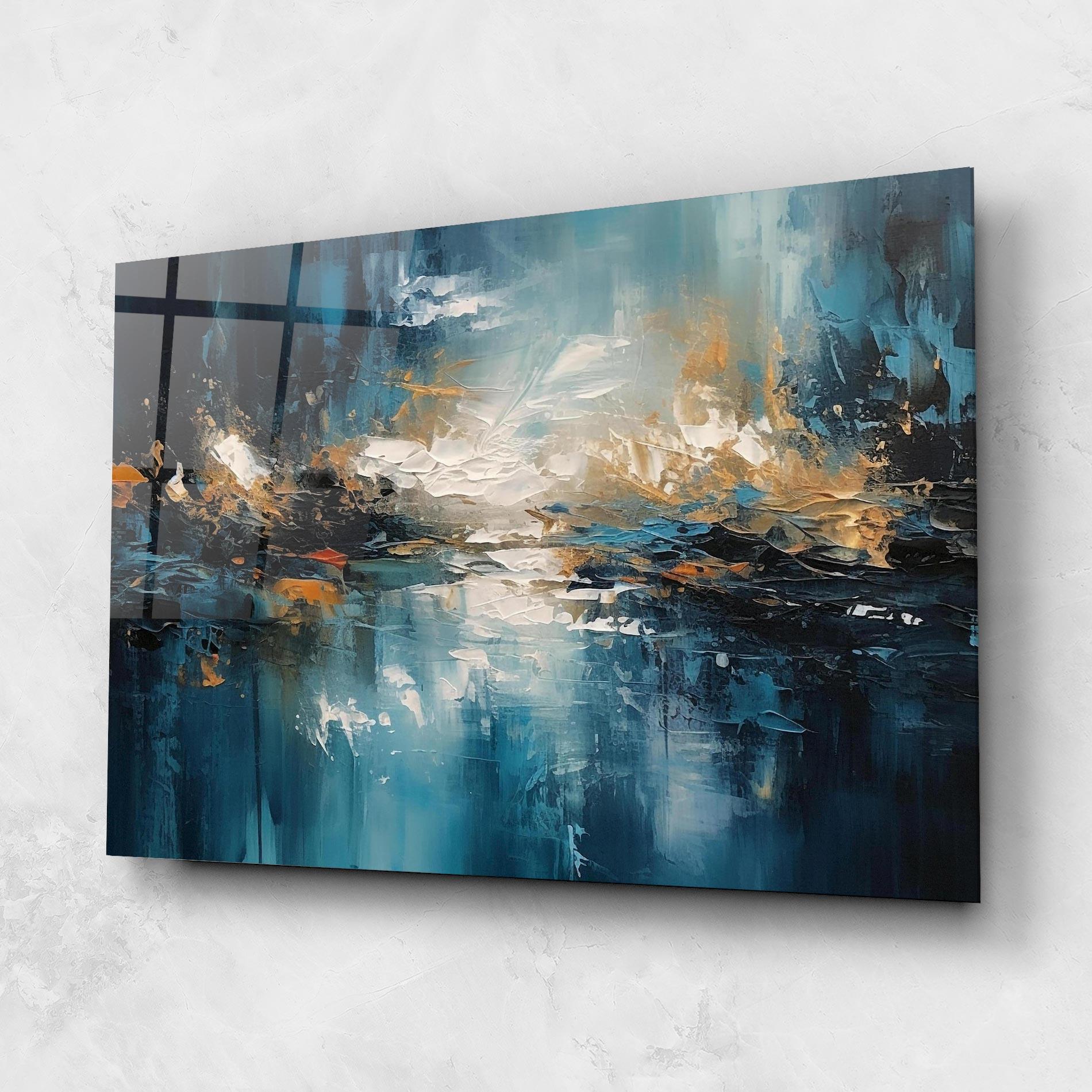 Tablou Sticla Abstract Blue Art mockup 1