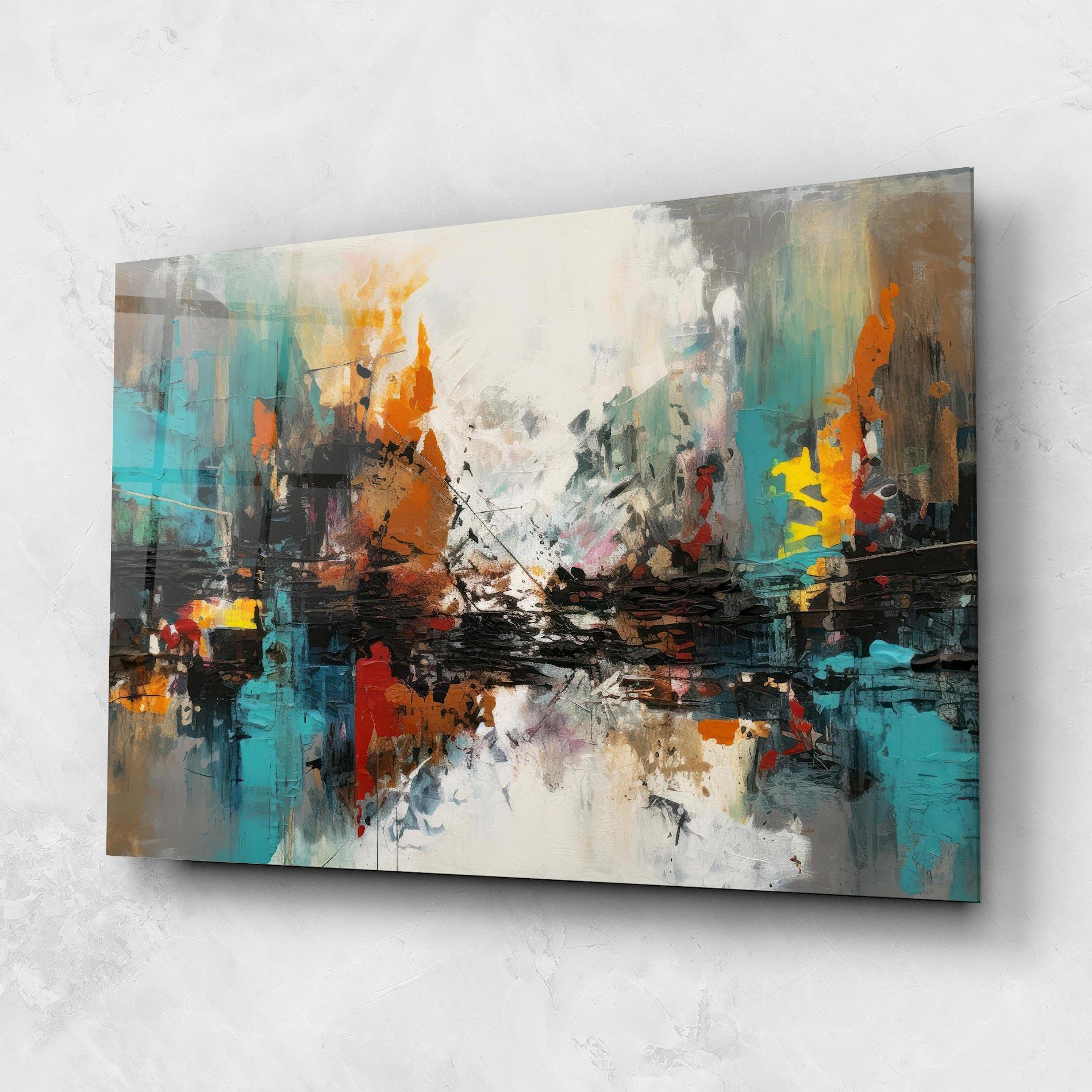 Tablou Sticla Abstract City Painting mockup 1