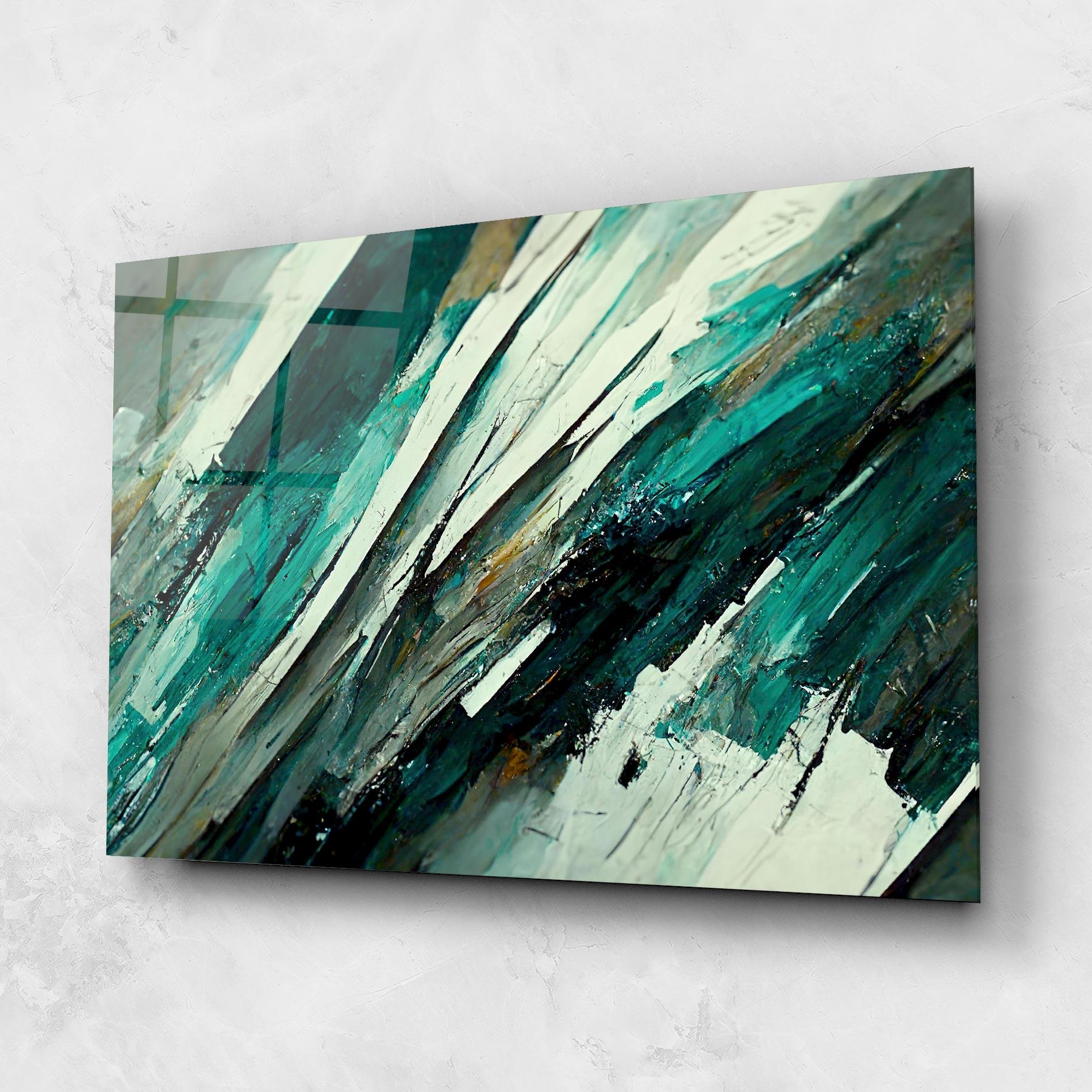 Tablou Sticla Abstract Green Artwork mockup 1