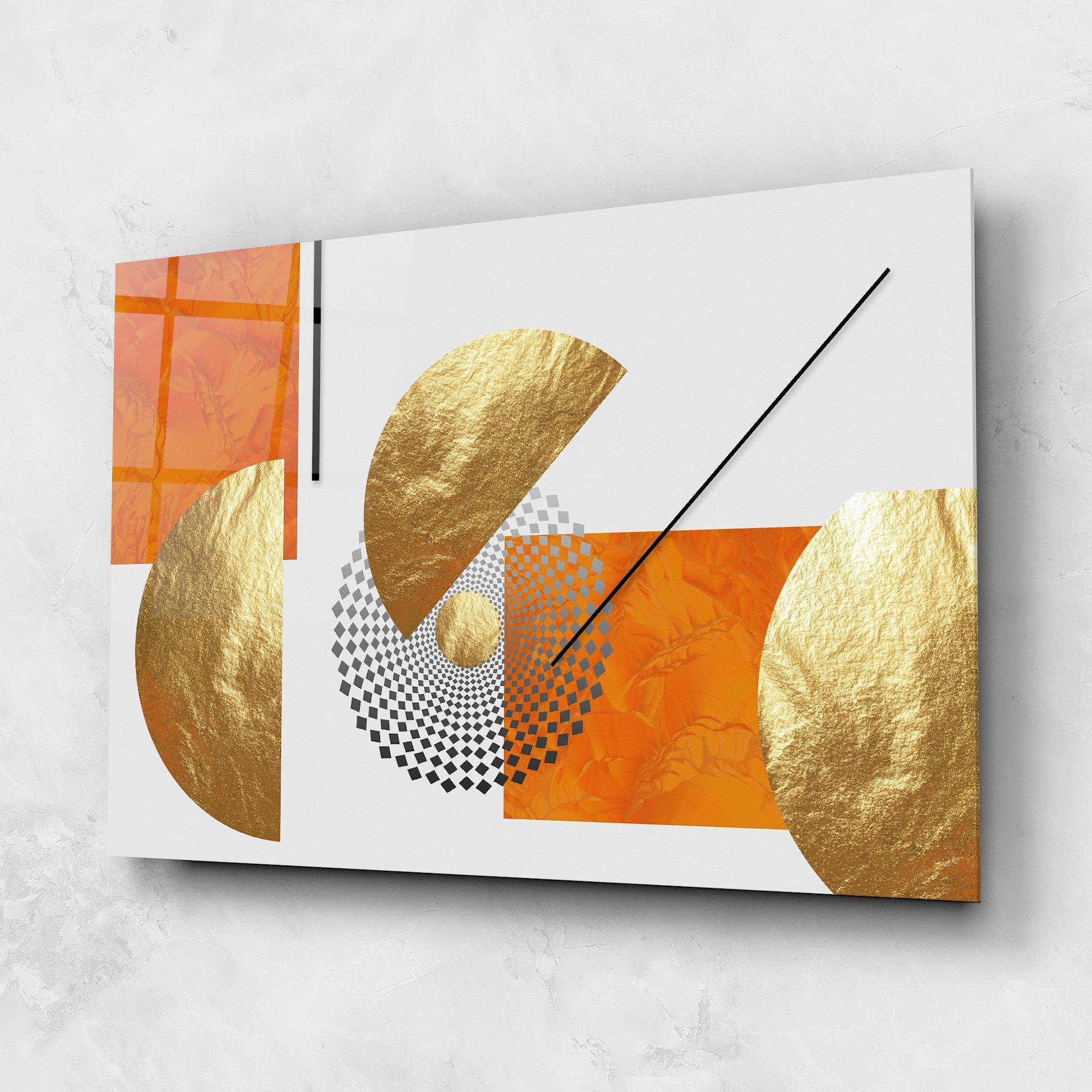 Tablou Sticla Beautiful Gold Shapes mockup 1