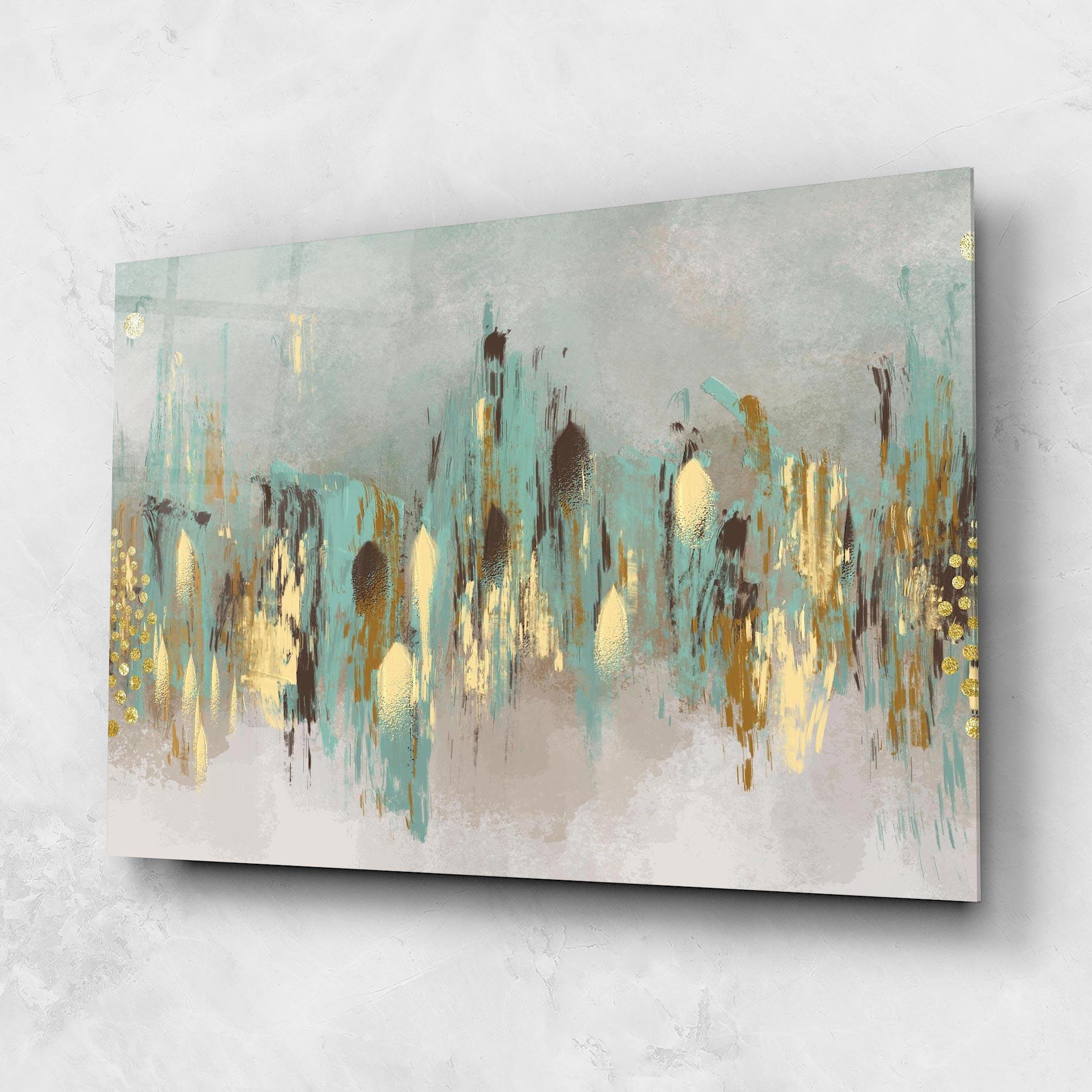 Tablou Sticla Gold Spiral Points mockup 1