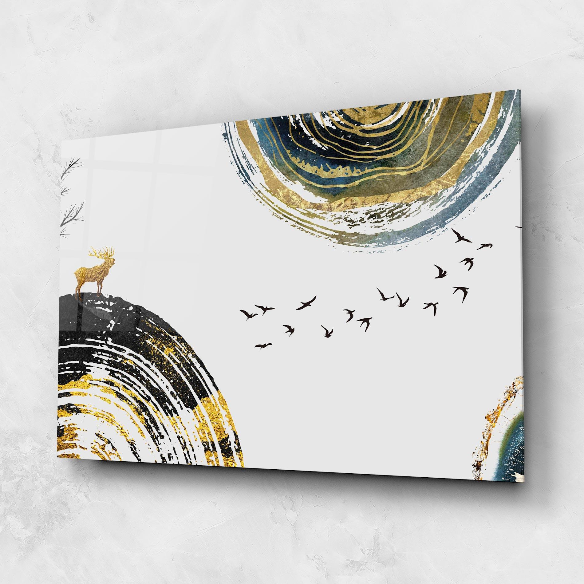 Tablou Sticla Golden Deer mockup 1