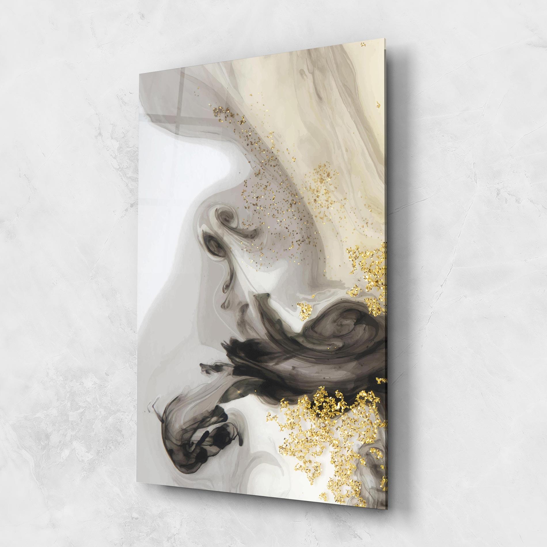Tablou Sticla Gold Glitter Watercolor mockup 1