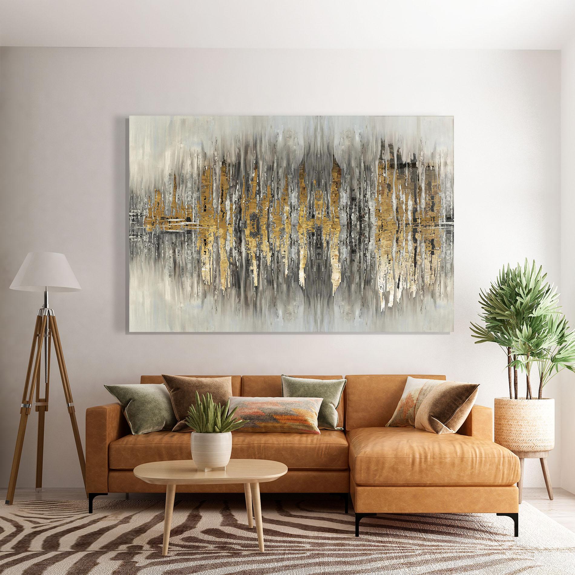 Tablou Sticla Acrylic Silver Paint mockup 7