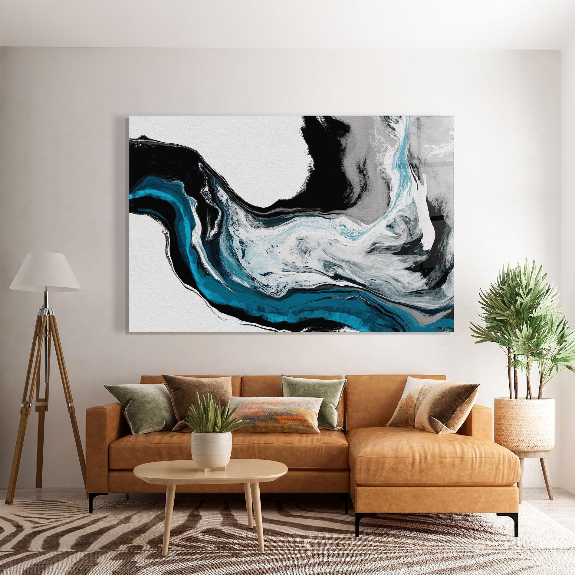 Tablou Sticla Beautiful Abstract Wave mockup 7