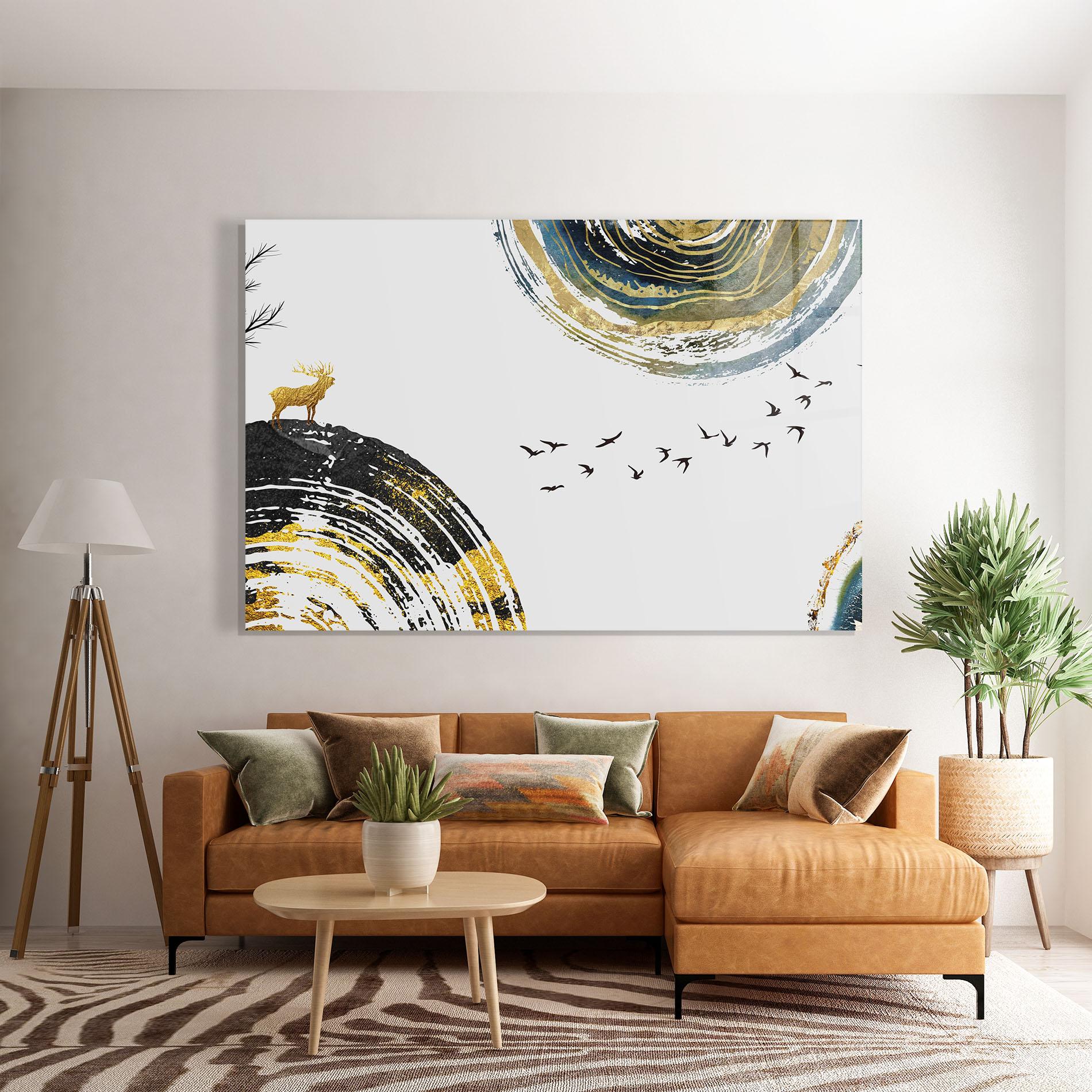 Tablou Sticla Golden Deer mockup 7