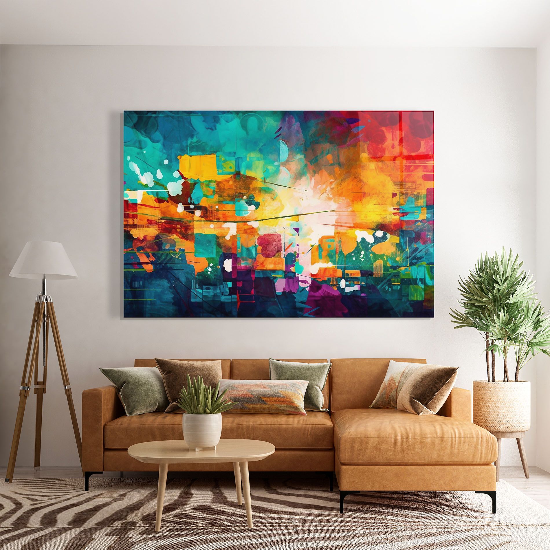 Vibrant Colors On Blue Background mockup 7